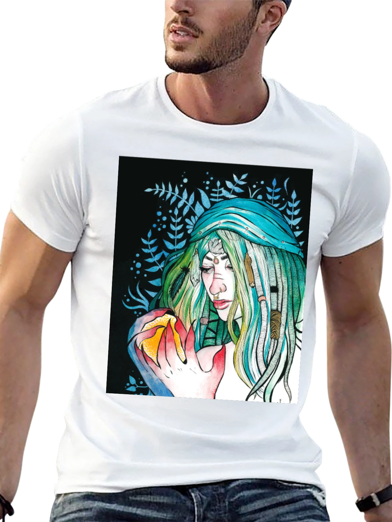 Mystic Woman Graphic Tee - Black Cotton T-Shirt