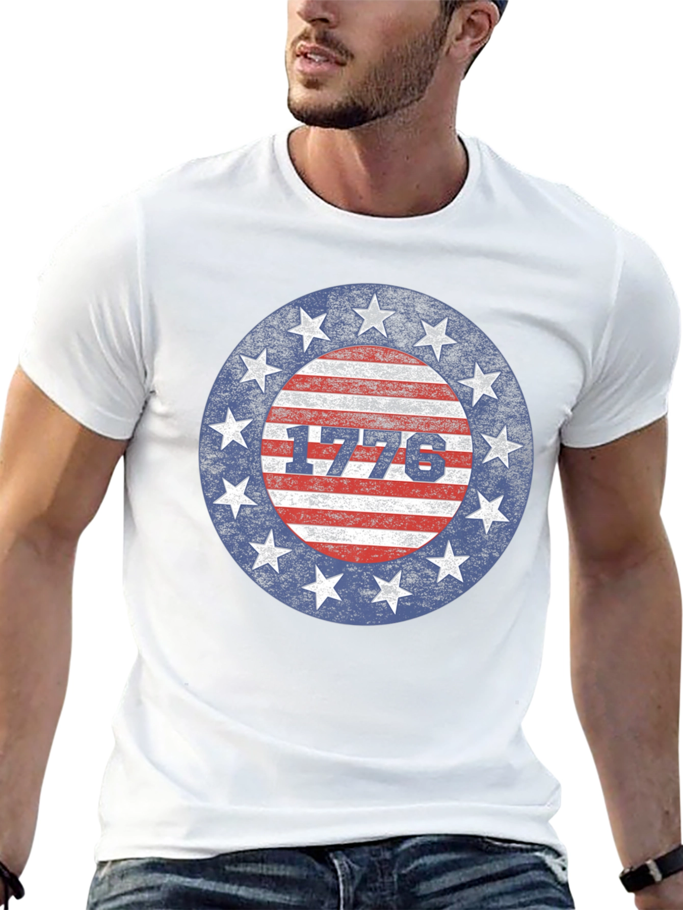 1776 Patriotic Stars and Stripes Graphic T-Shirt