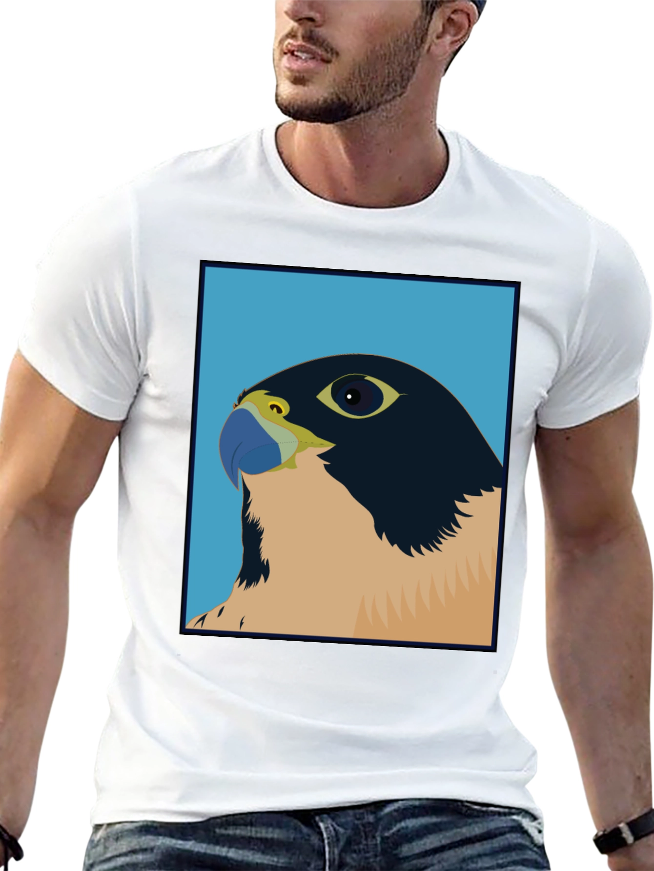 Falcon Graphic Tee - Stylish Bird Art T-Shirt