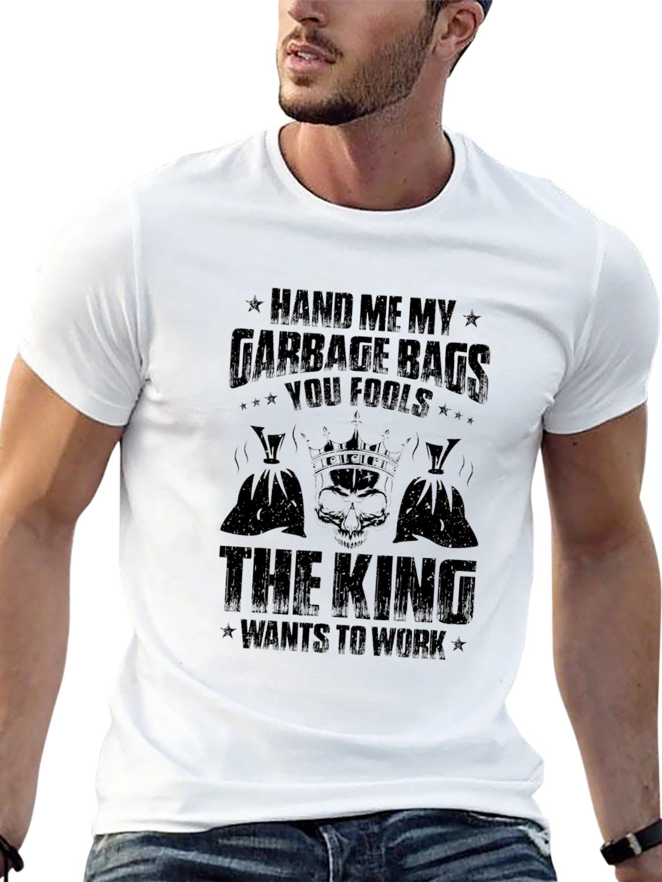 Garbage King Graphic T-Shirt - Novelty Humor Tee
