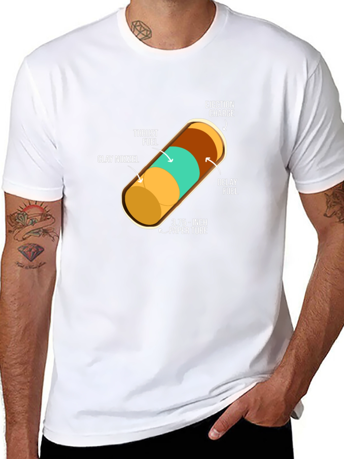 Rocket Schematic Graphic Tee - Black