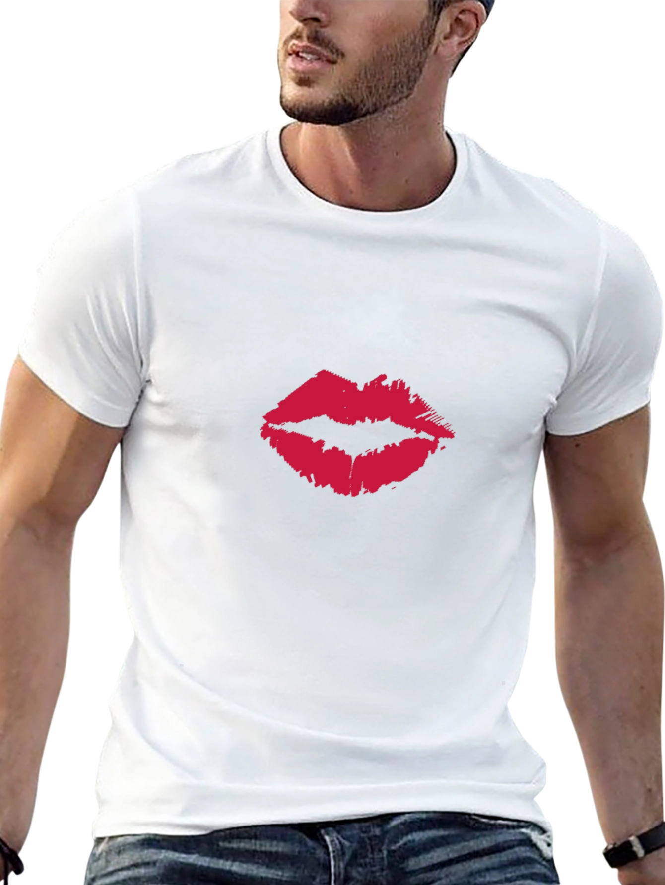 Kiss Print Black T-Shirt