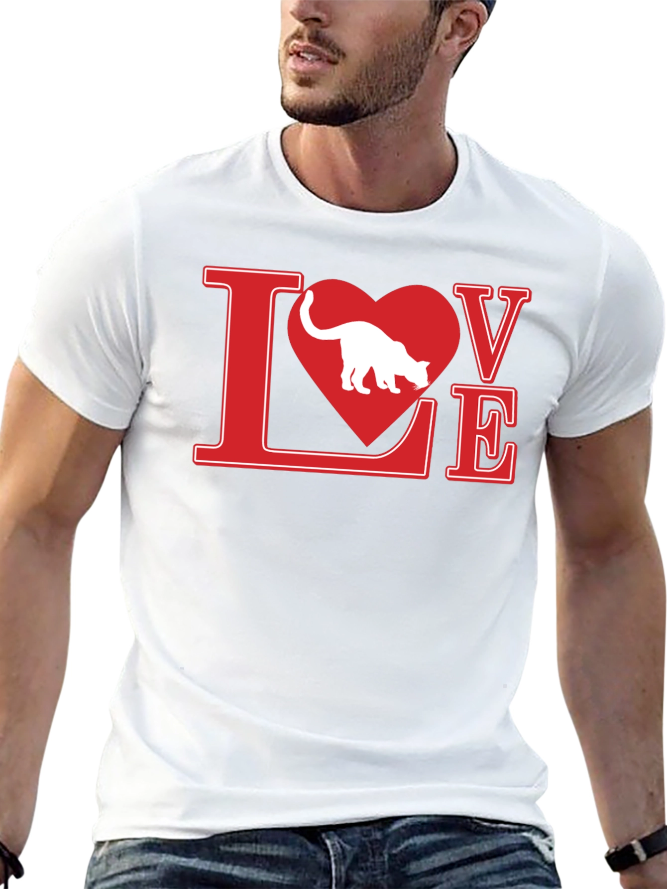 Love Cat T-Shirt - Black