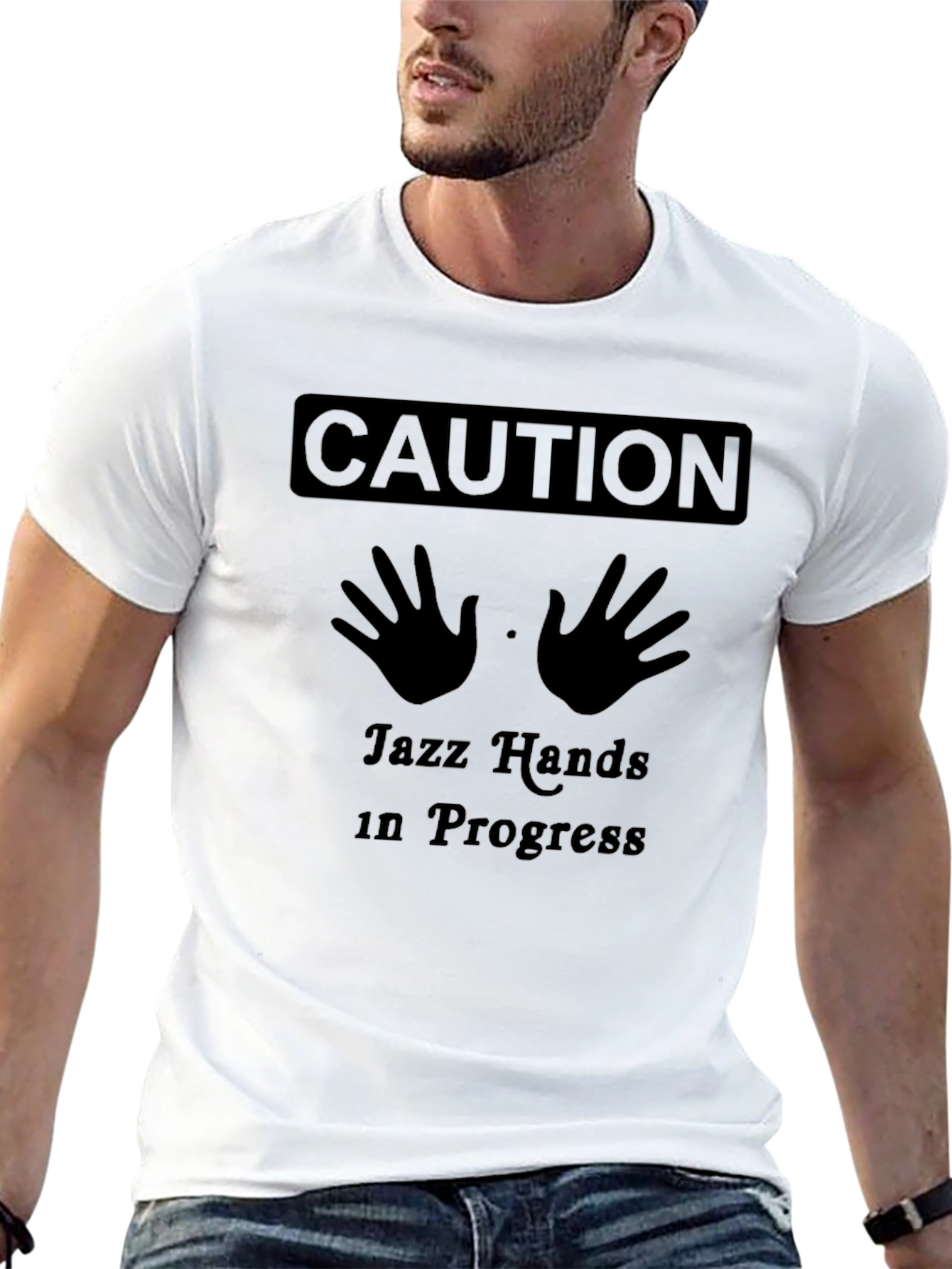 Caution Jazz Hands In Progress Graphic Tee