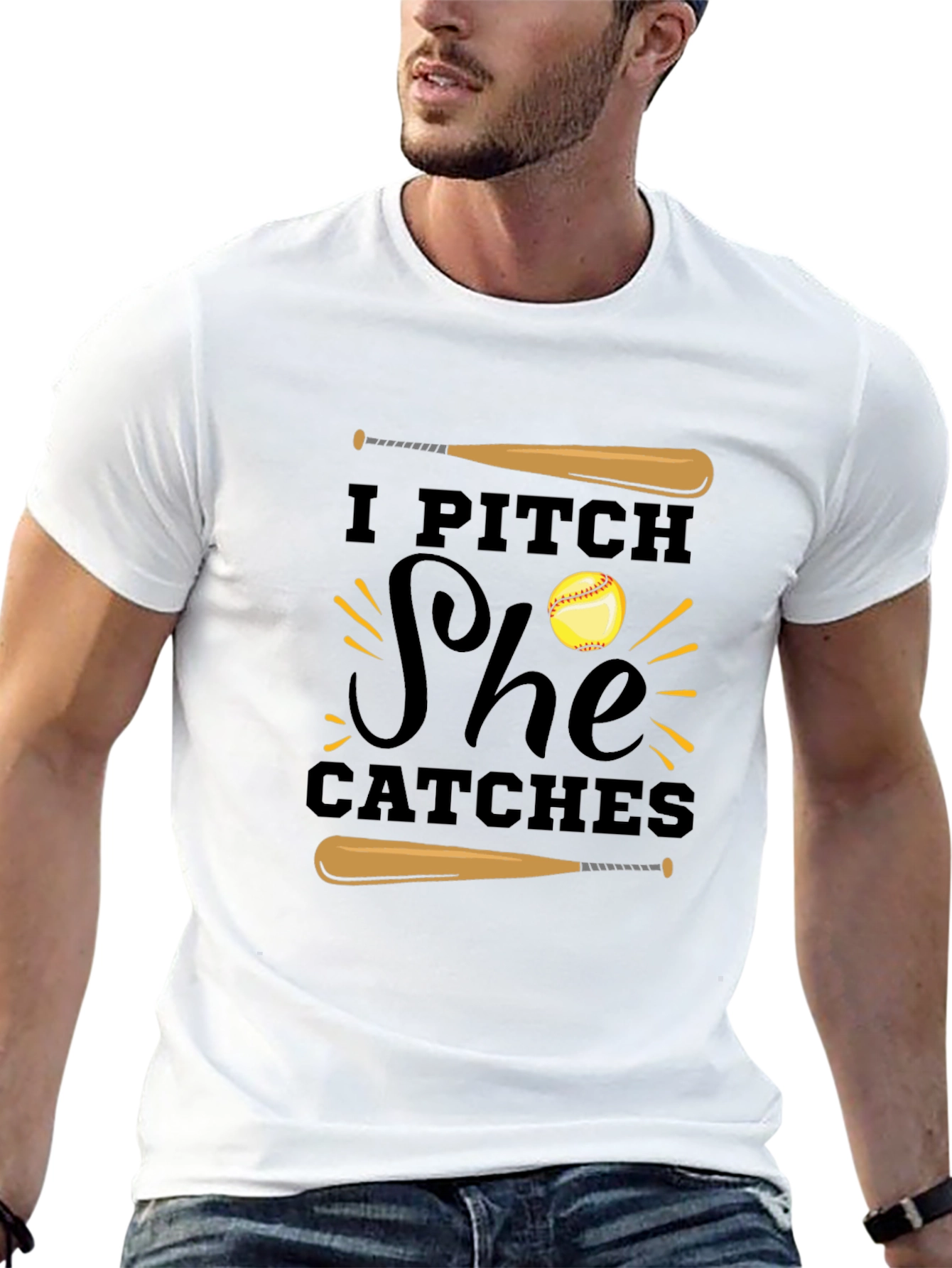 I Pitch She Catches Graphic T-Shirt