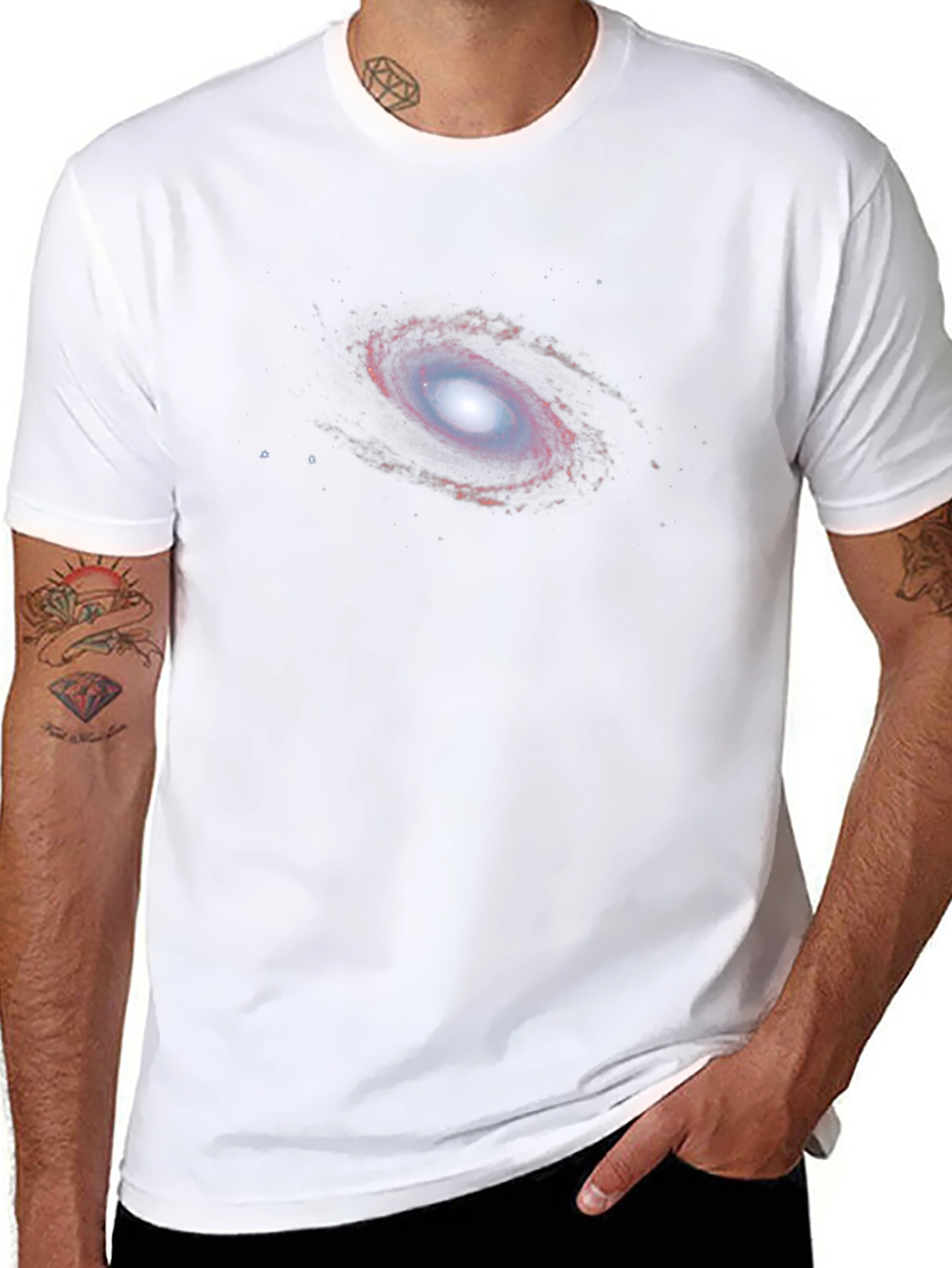 Galaxy Graphic Tee - Black Cotton T-Shirt