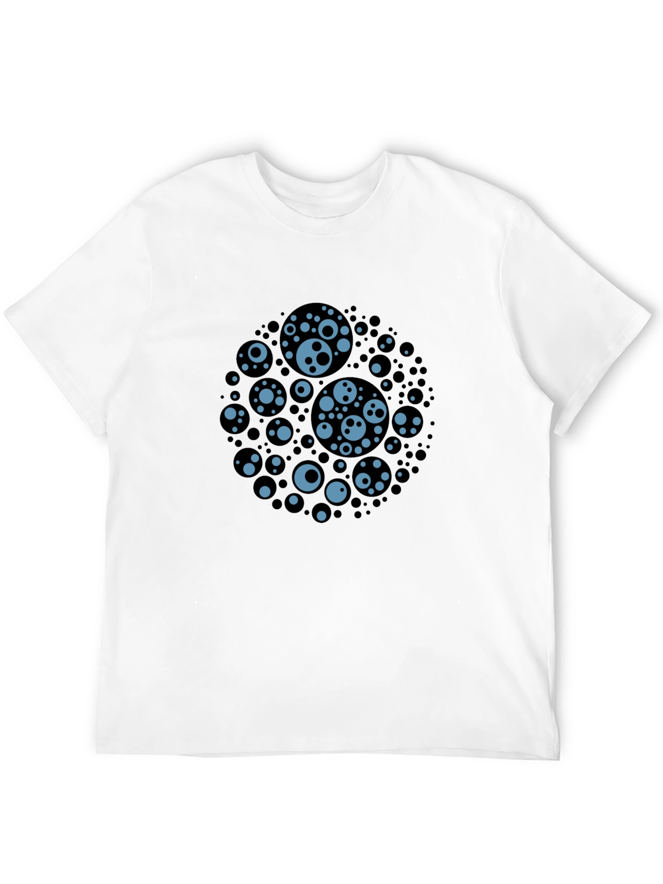 Abstract Circle Print Black T-Shirt