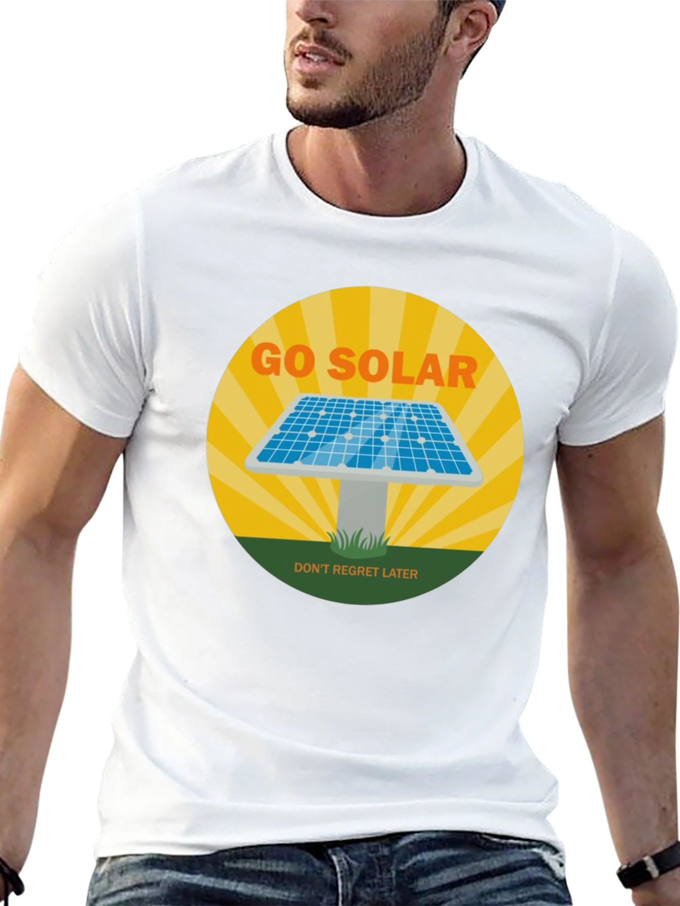 Go Solar T-Shirt - Dont Regret Later! Black Tee