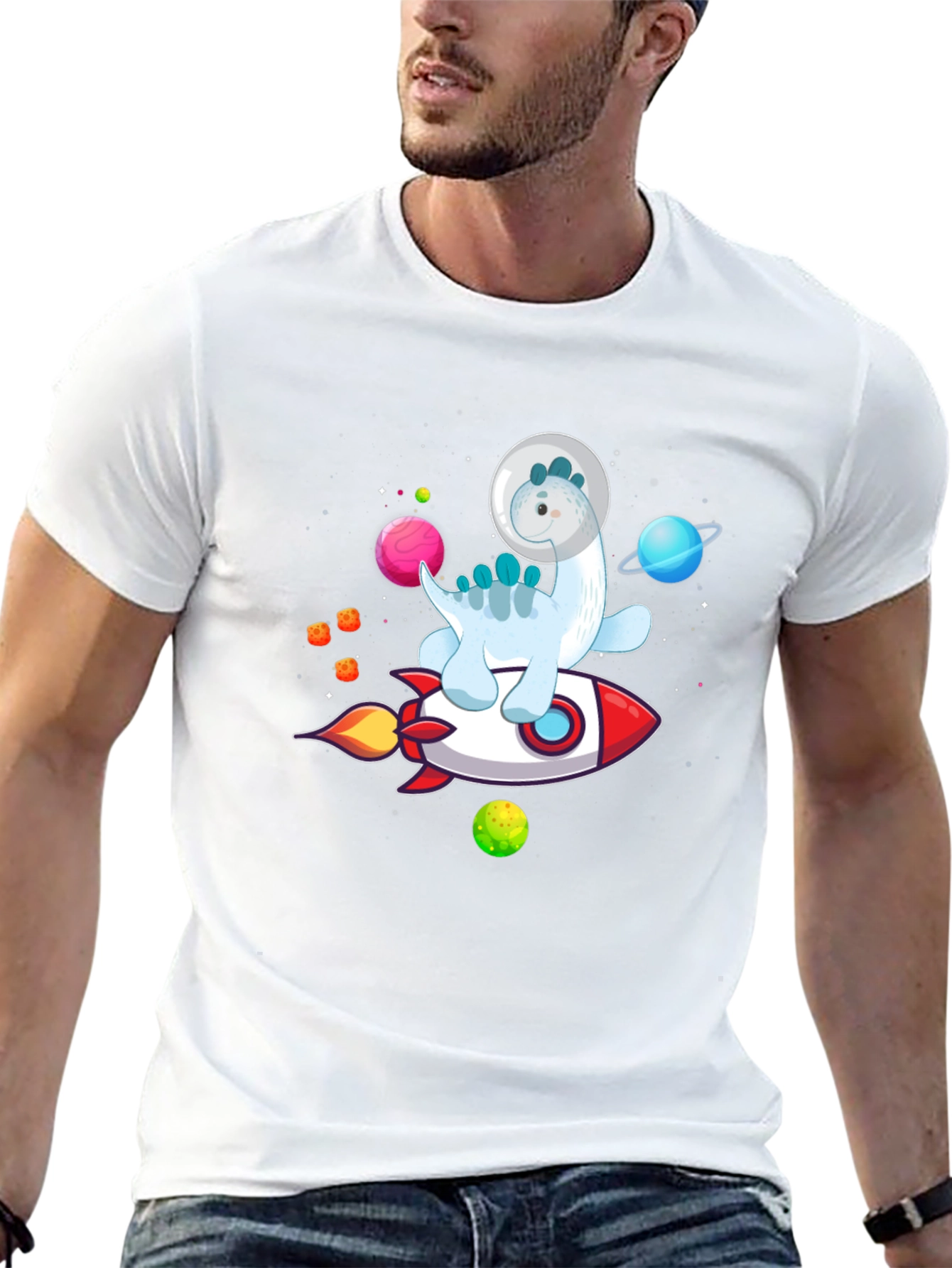Astronaut Dinosaur Rocket T-Shirt