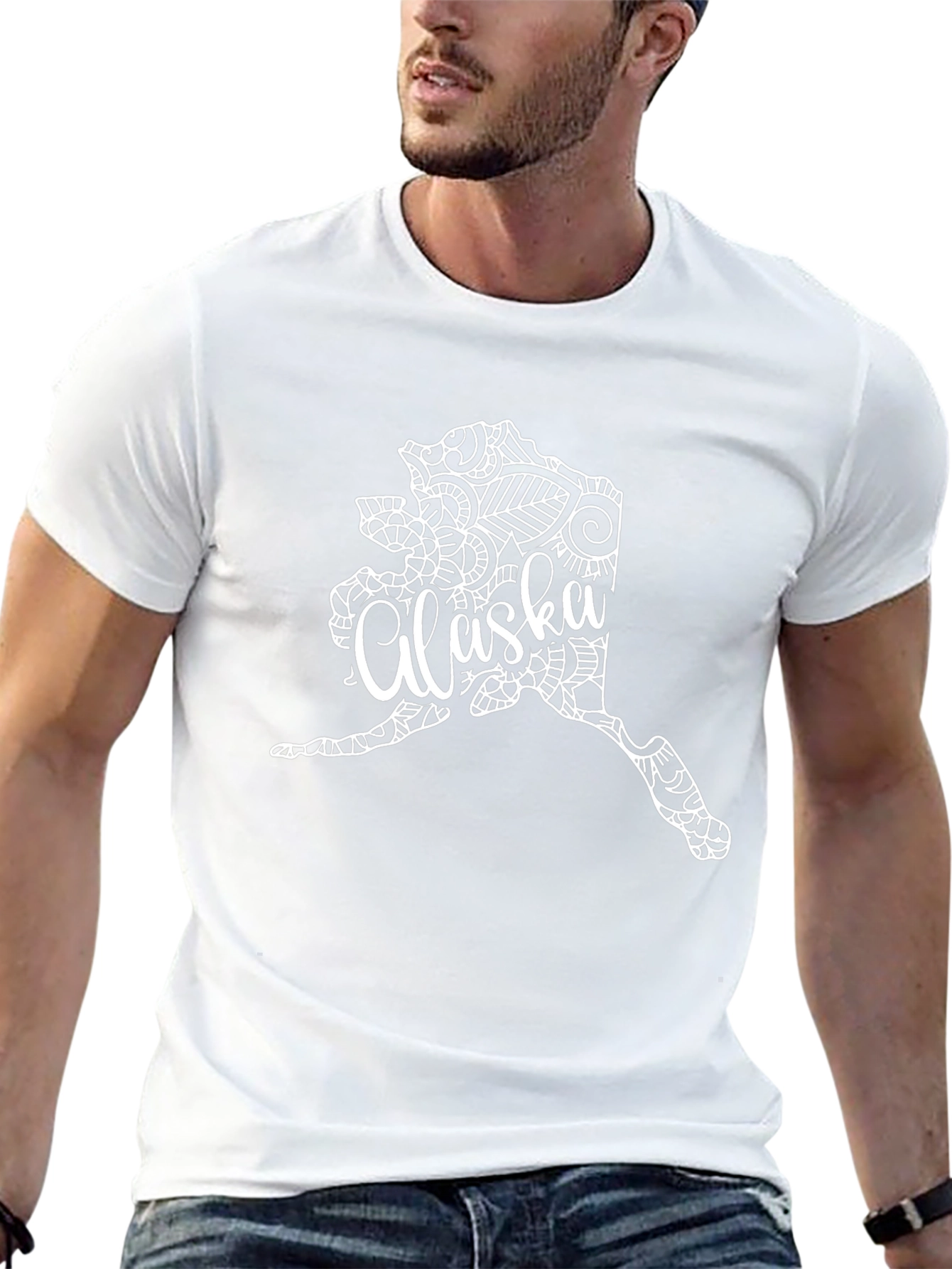 Alaska State Art Black T-Shirt
