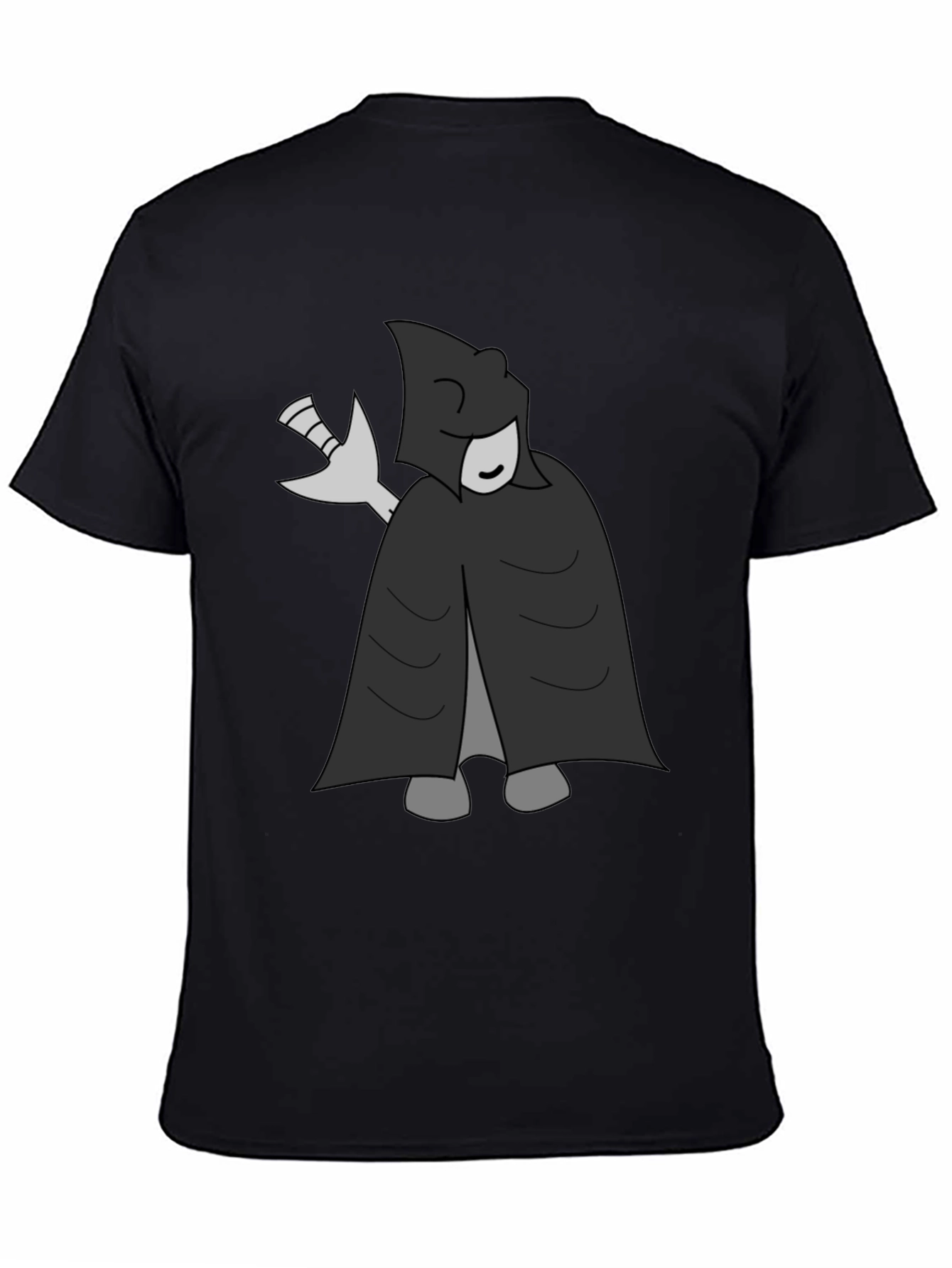 Grim Reaper Cartoon Black T-Shirt