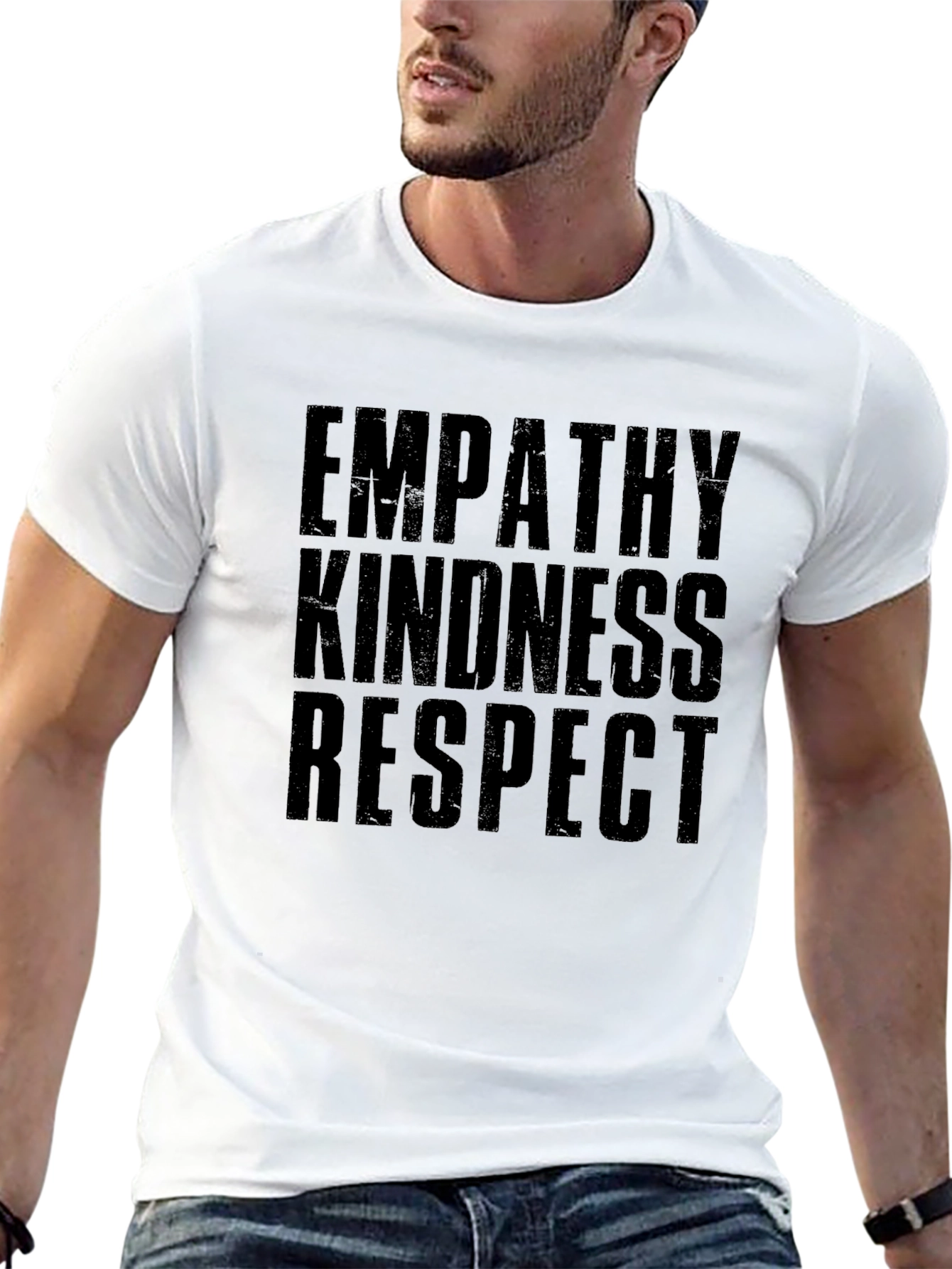 Empathy Kindness Respect Black Graphic T-Shirt