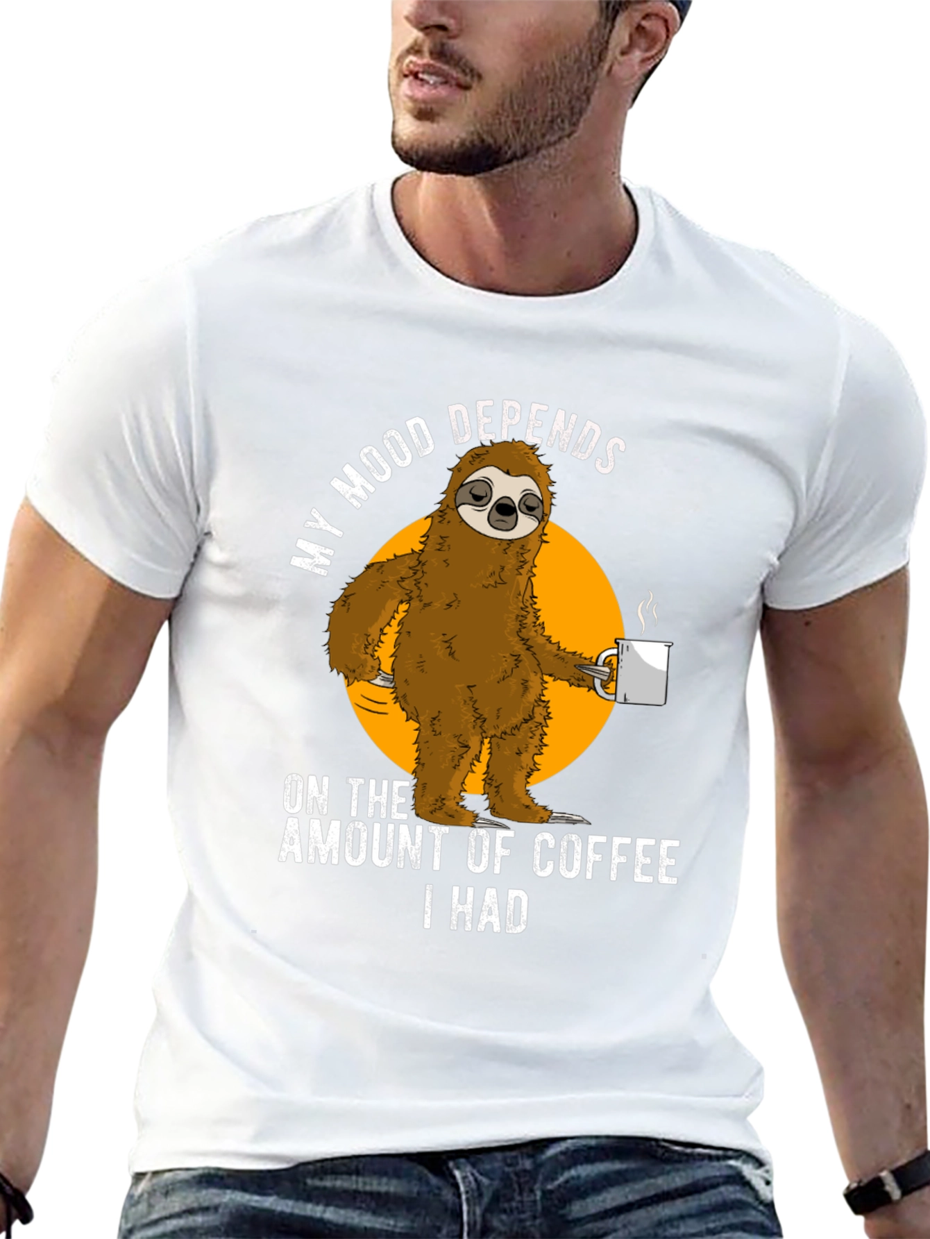 Coffee Sloth Graphic T-Shirt