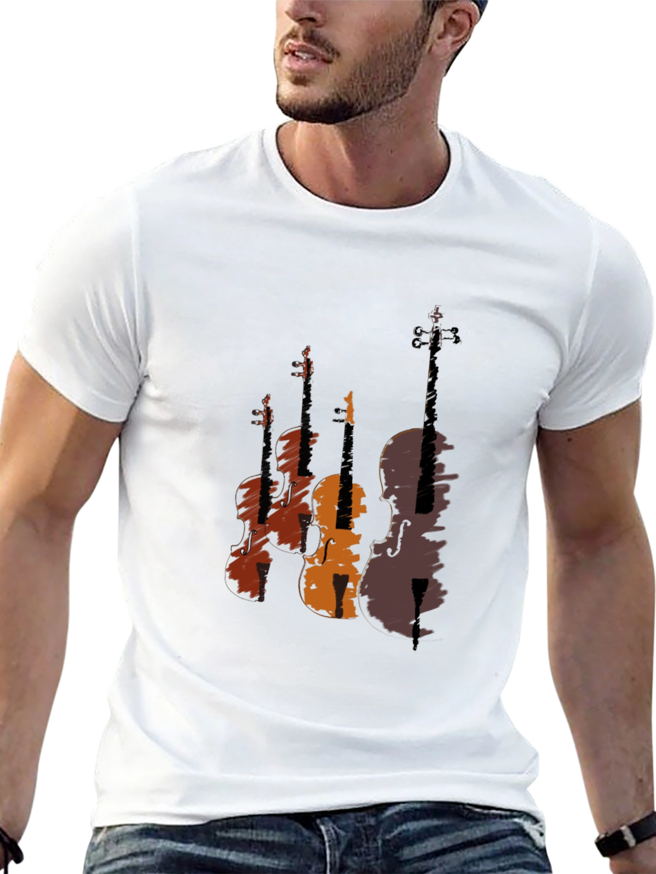 Musical Instrument T-Shirt - Grunge Violin Design