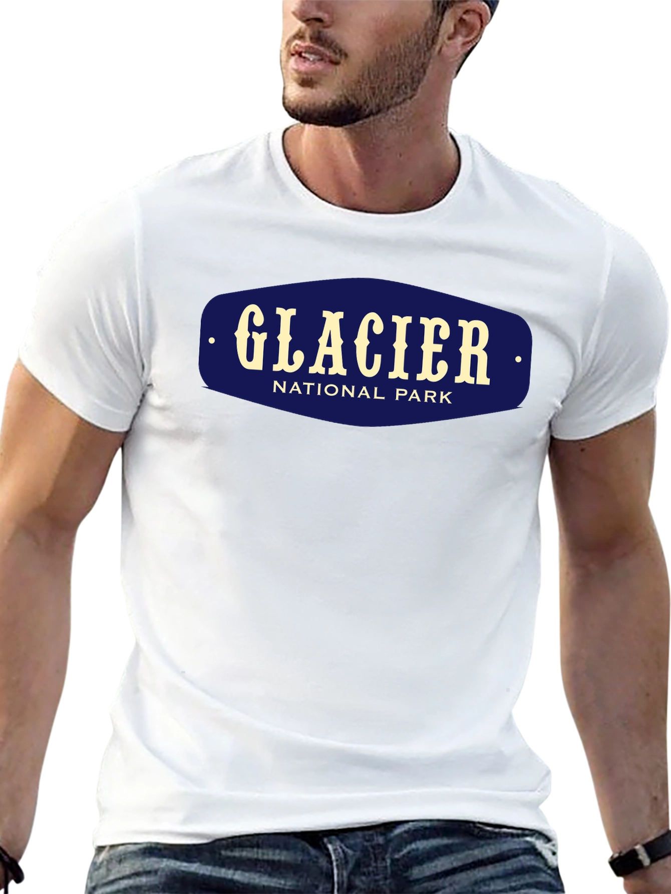 Glacier National Park Black Graphic T-Shirt