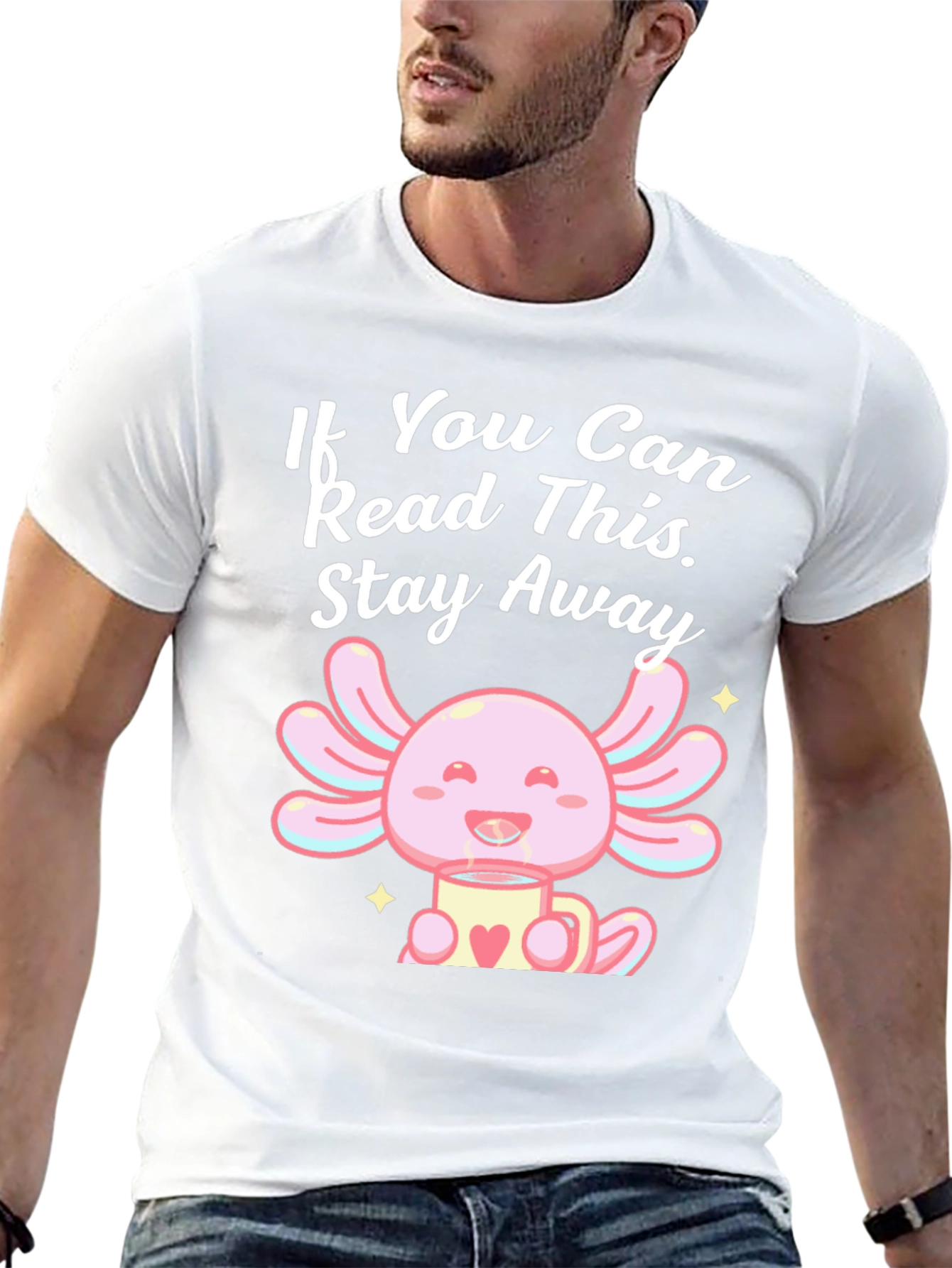 Axolotl Stay Away Graphic Tee - Black