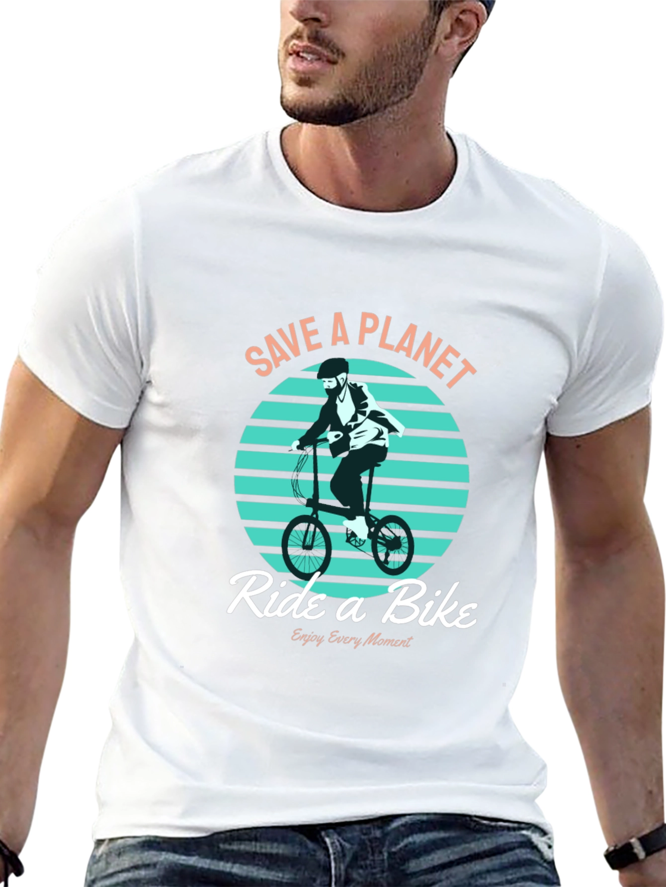 Save a Planet Ride a Bike Graphic T-Shirt