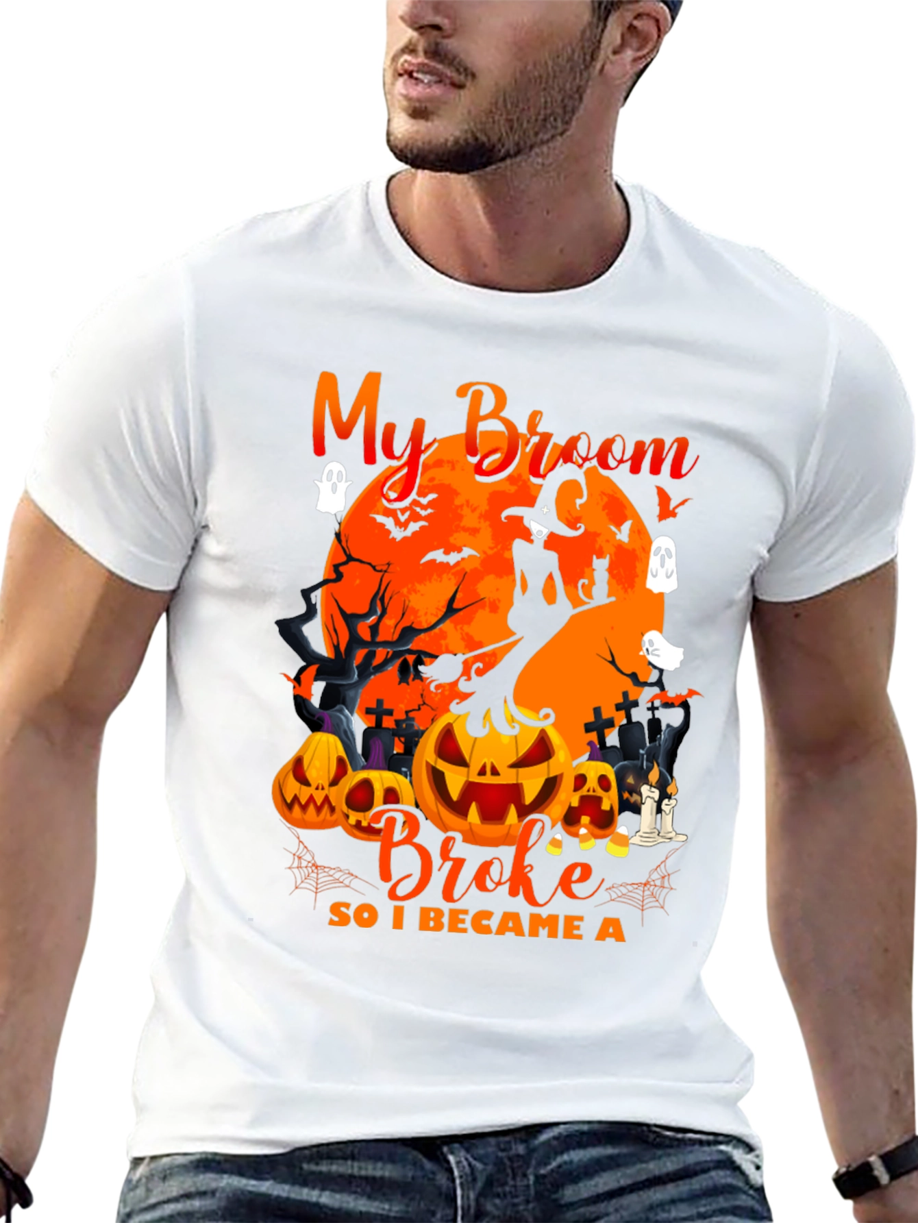 Halloween Witch Broom Tee