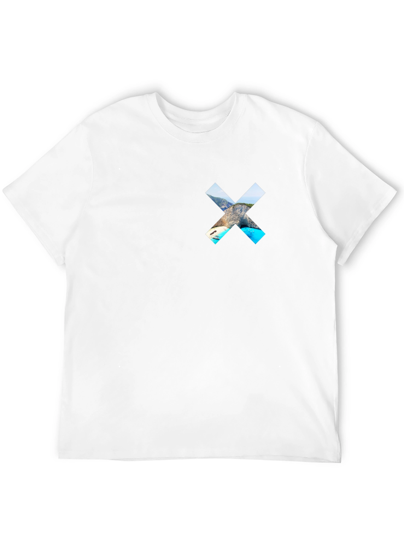 Black T-Shirt with Landscape X Graphic