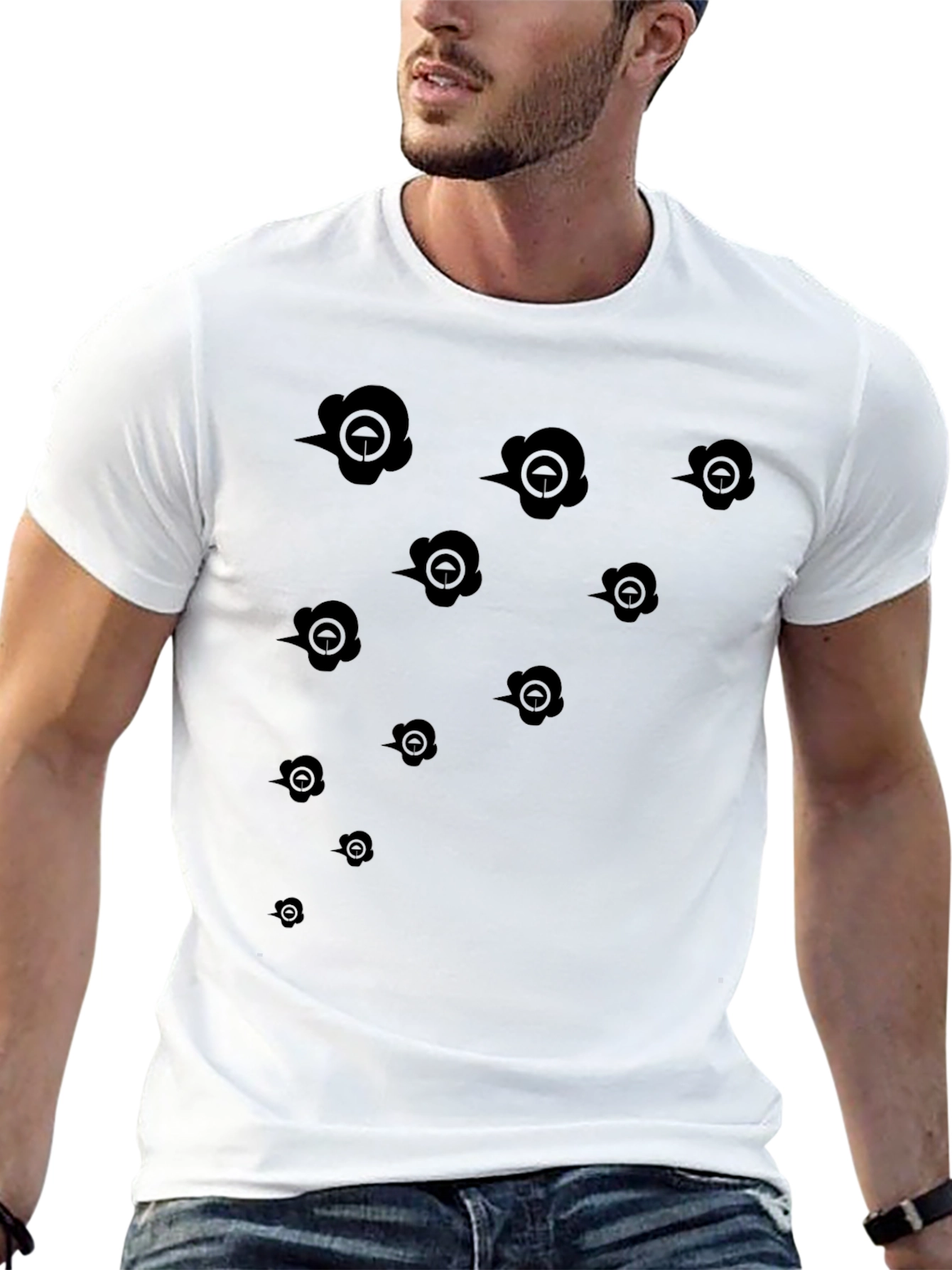 Unique Pattern Black T-Shirt