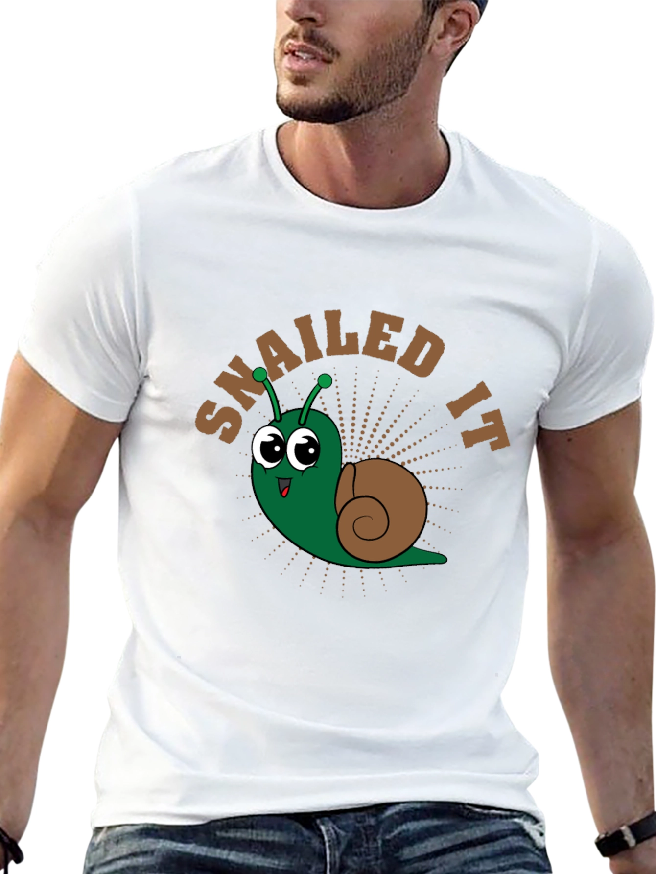 Snailed It Cartoon Snail Graphic T-Shirt
