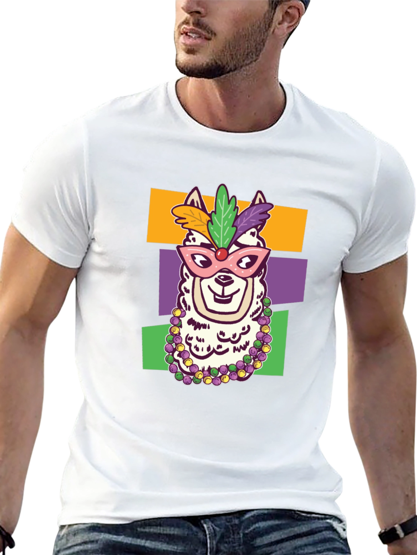 Mardi Gras Llama T-Shirt - Party Animal Tee