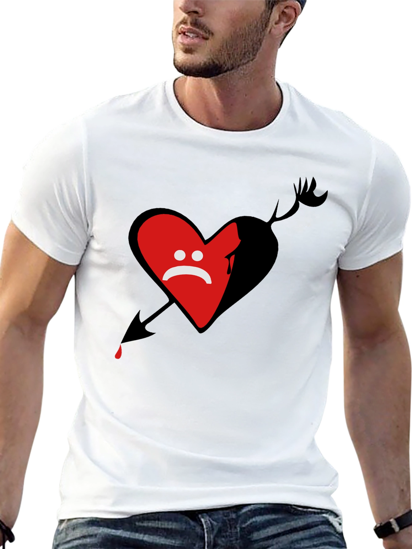 Sad Heart Arrow T-Shirt - Dark Graphic Tee