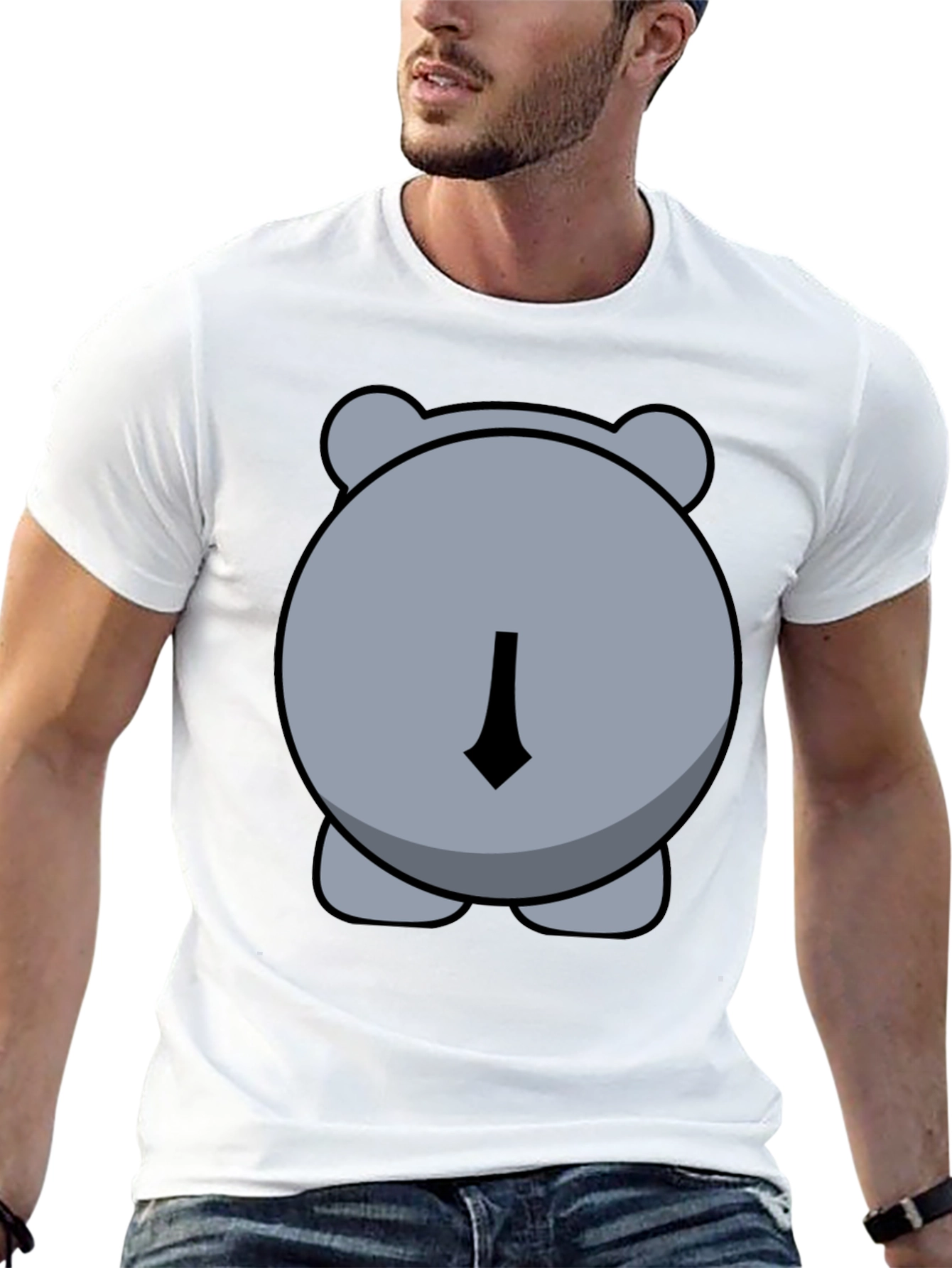 Funny Hippo Butt Graphic Tee - Unisex Black T-Shirt