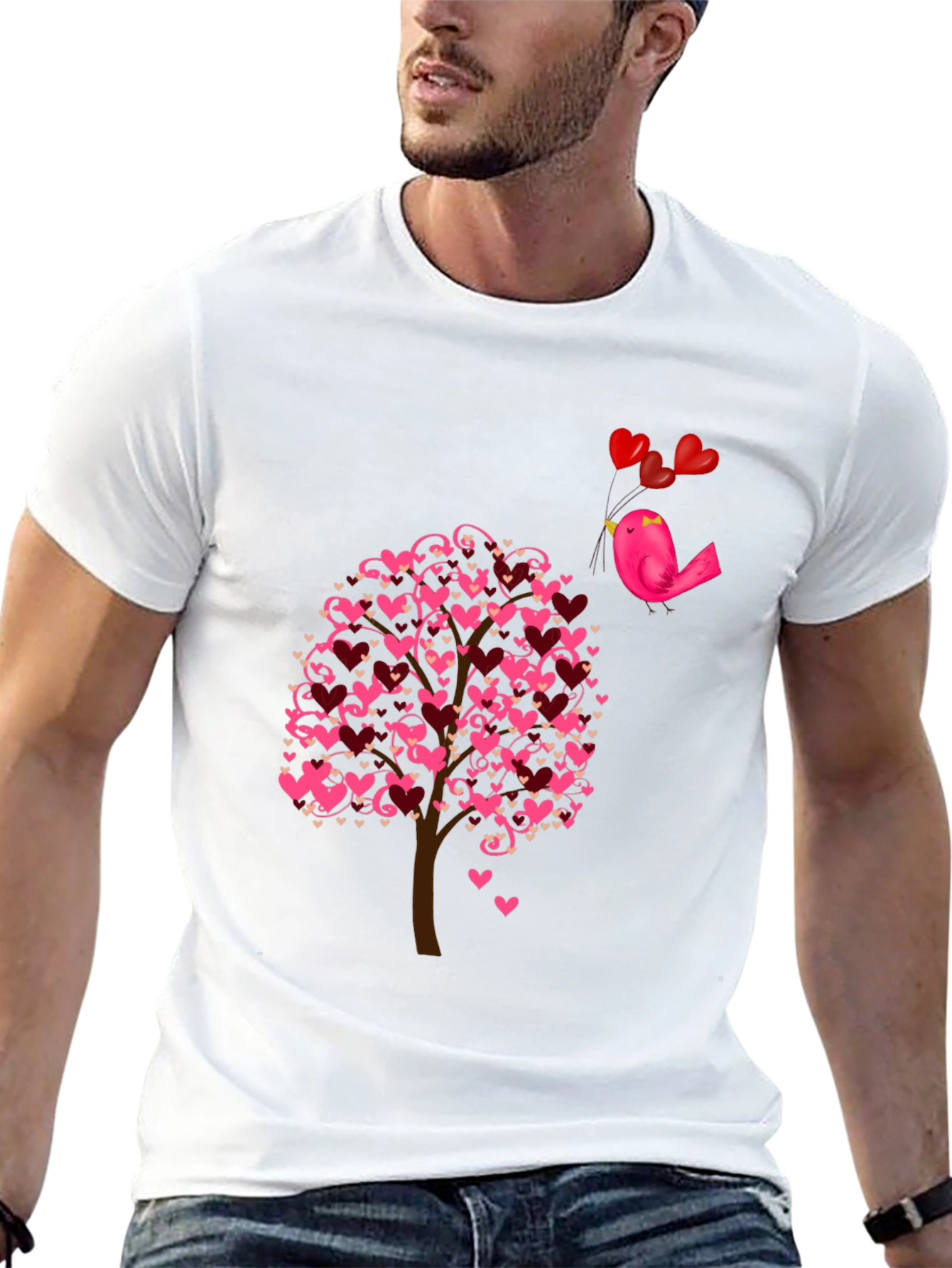 Love Tree Bird T-Shirt - Romantic Design