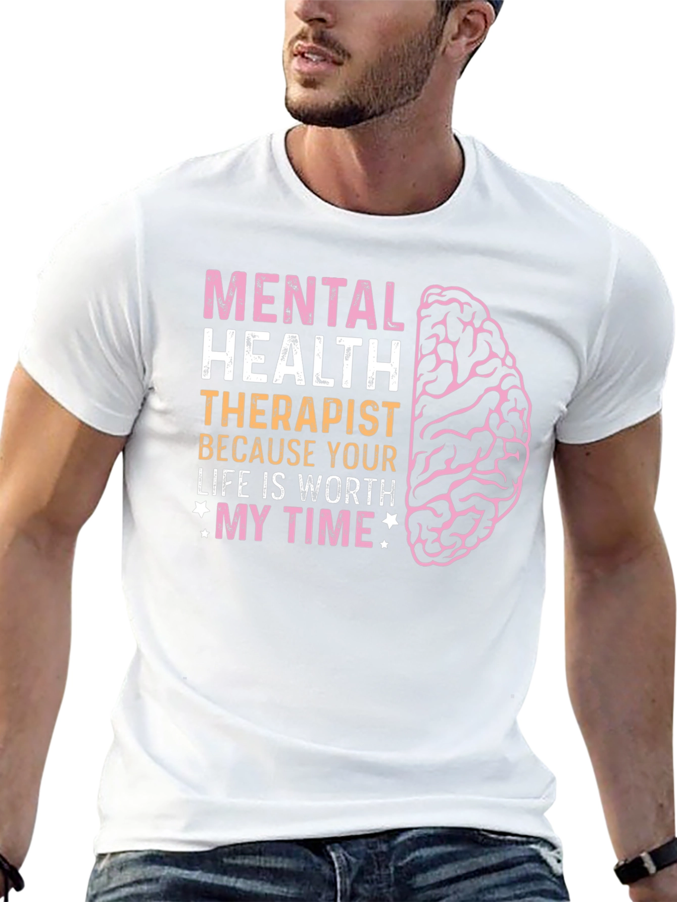 Mental Health Therapist T-Shirt - Brain Graphic Tee