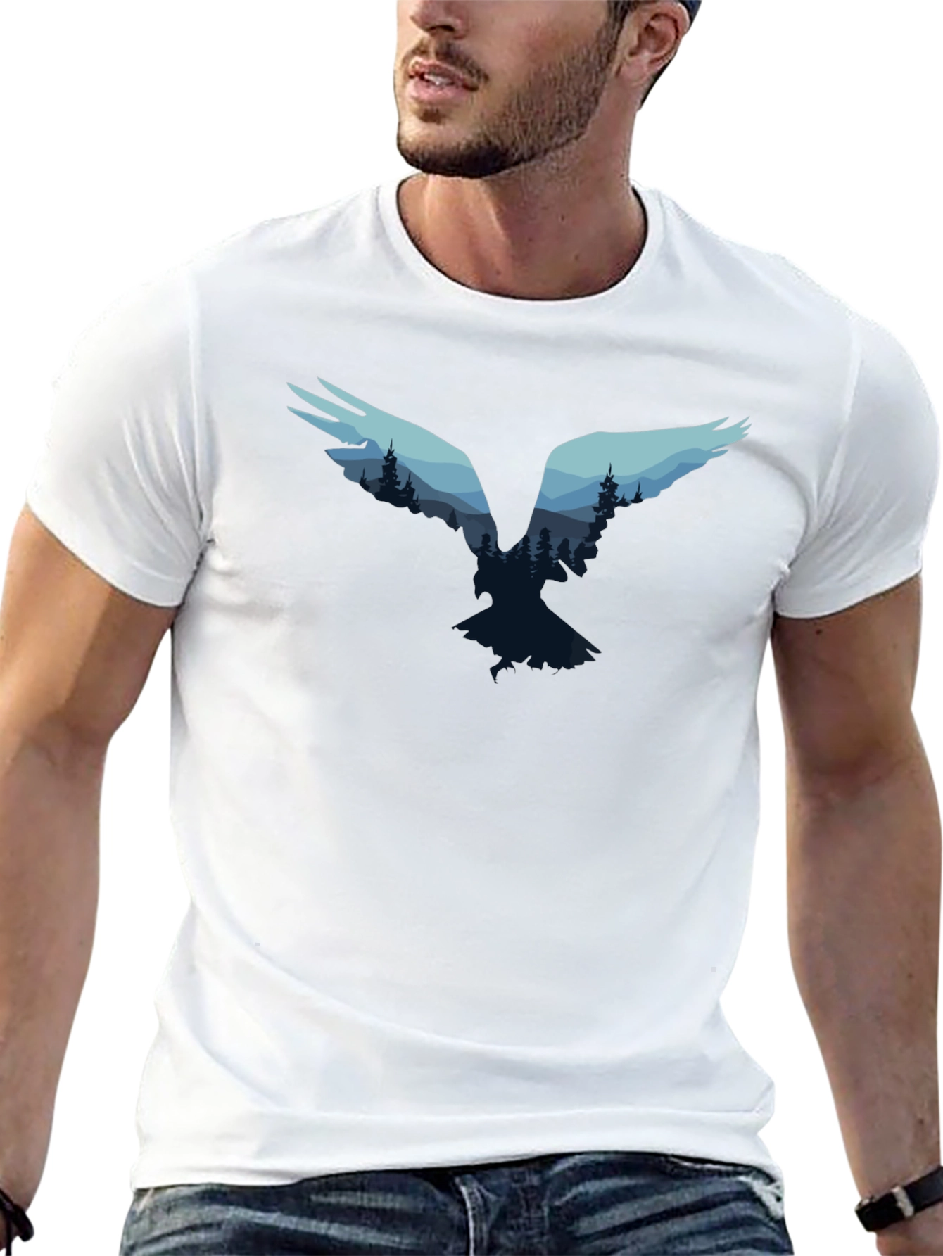 Raven Forest Graphic Tee - Nature Inspired T-Shirt