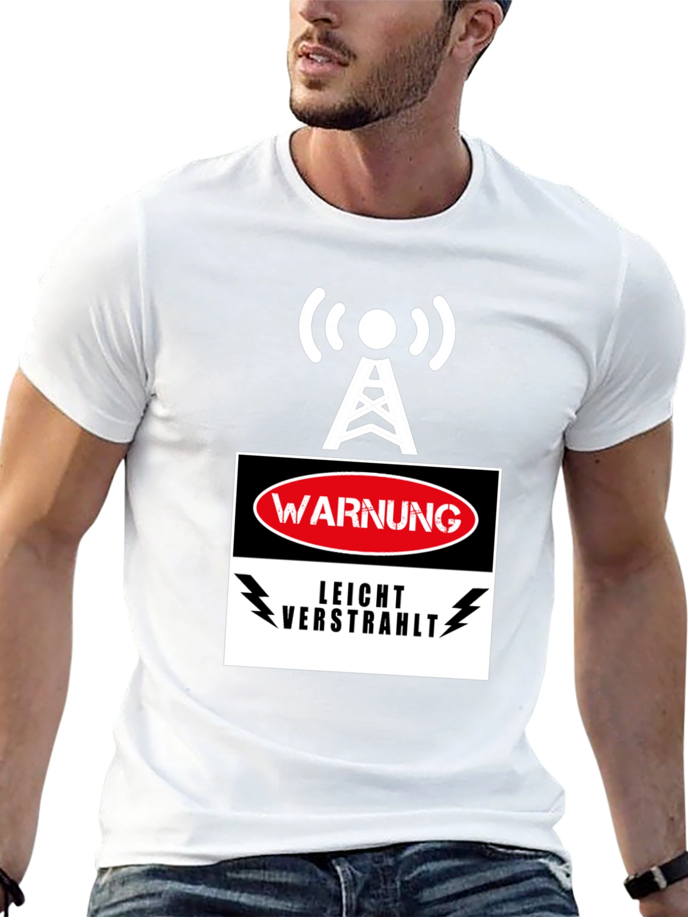 Warning Slightly Irradiated Mens Black T-Shirt