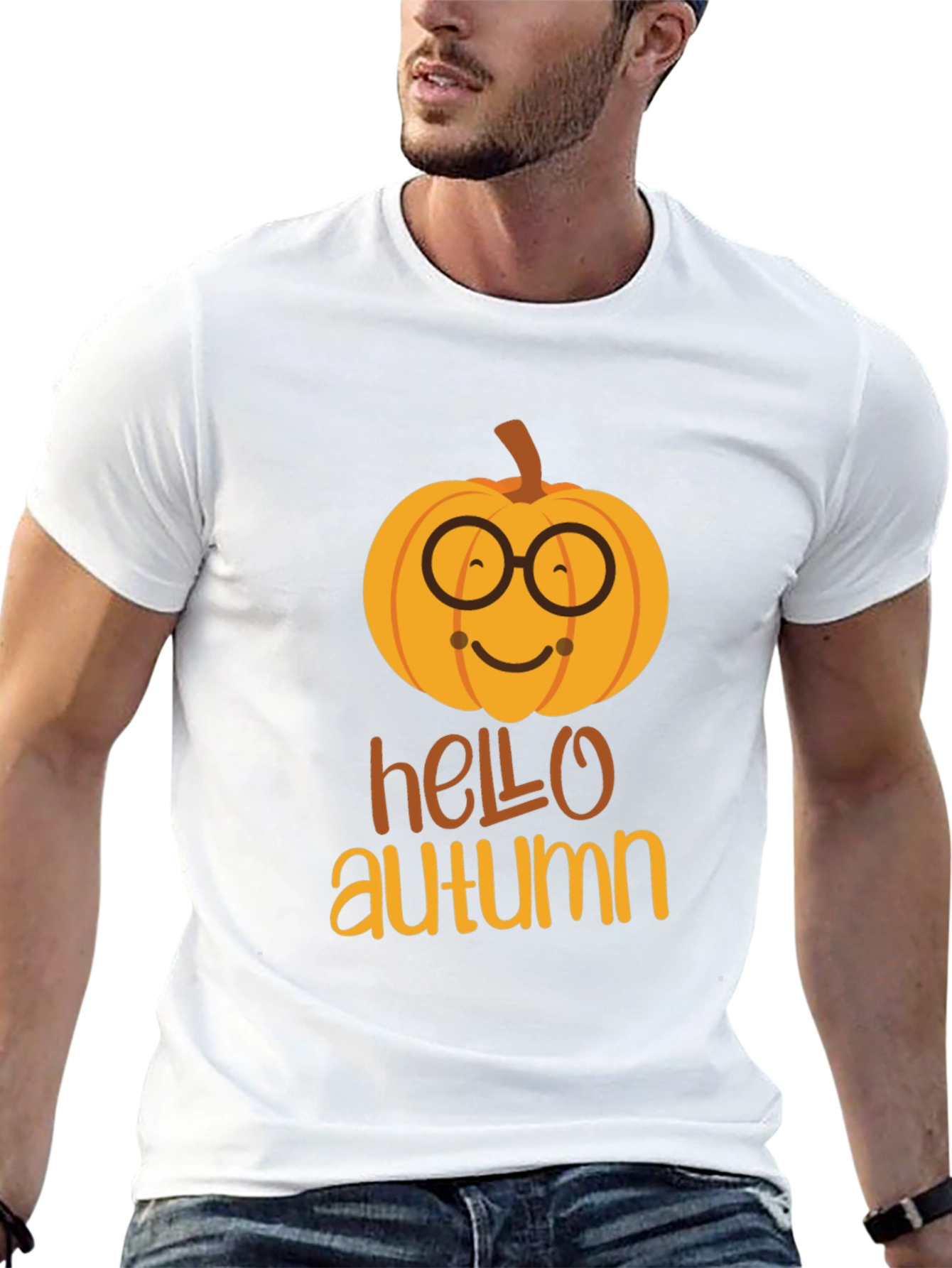 Hello Autumn Pumpkin Graphic T-Shirt