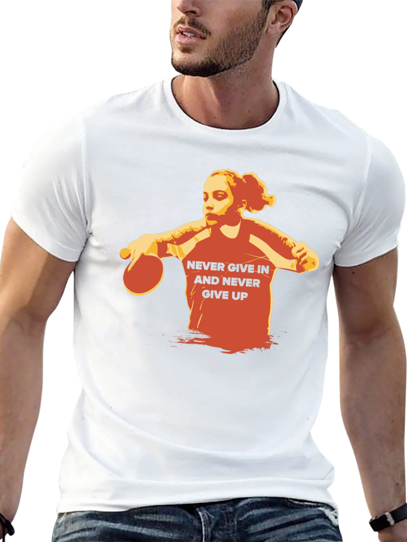 Never Give In Table Tennis T-Shirt