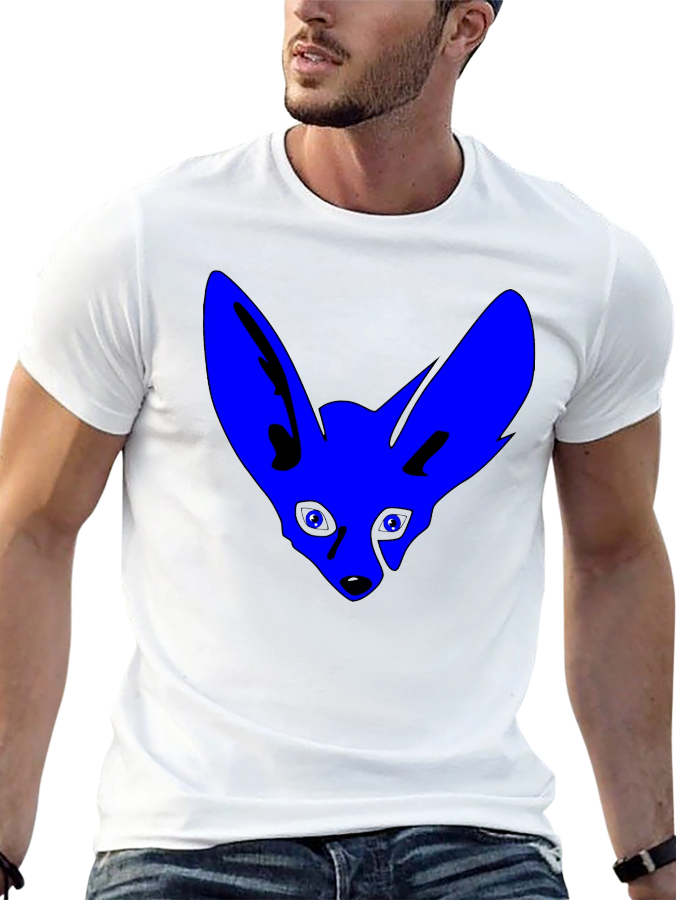 Blue Fox Graphic T-Shirt - Cool Black Tee