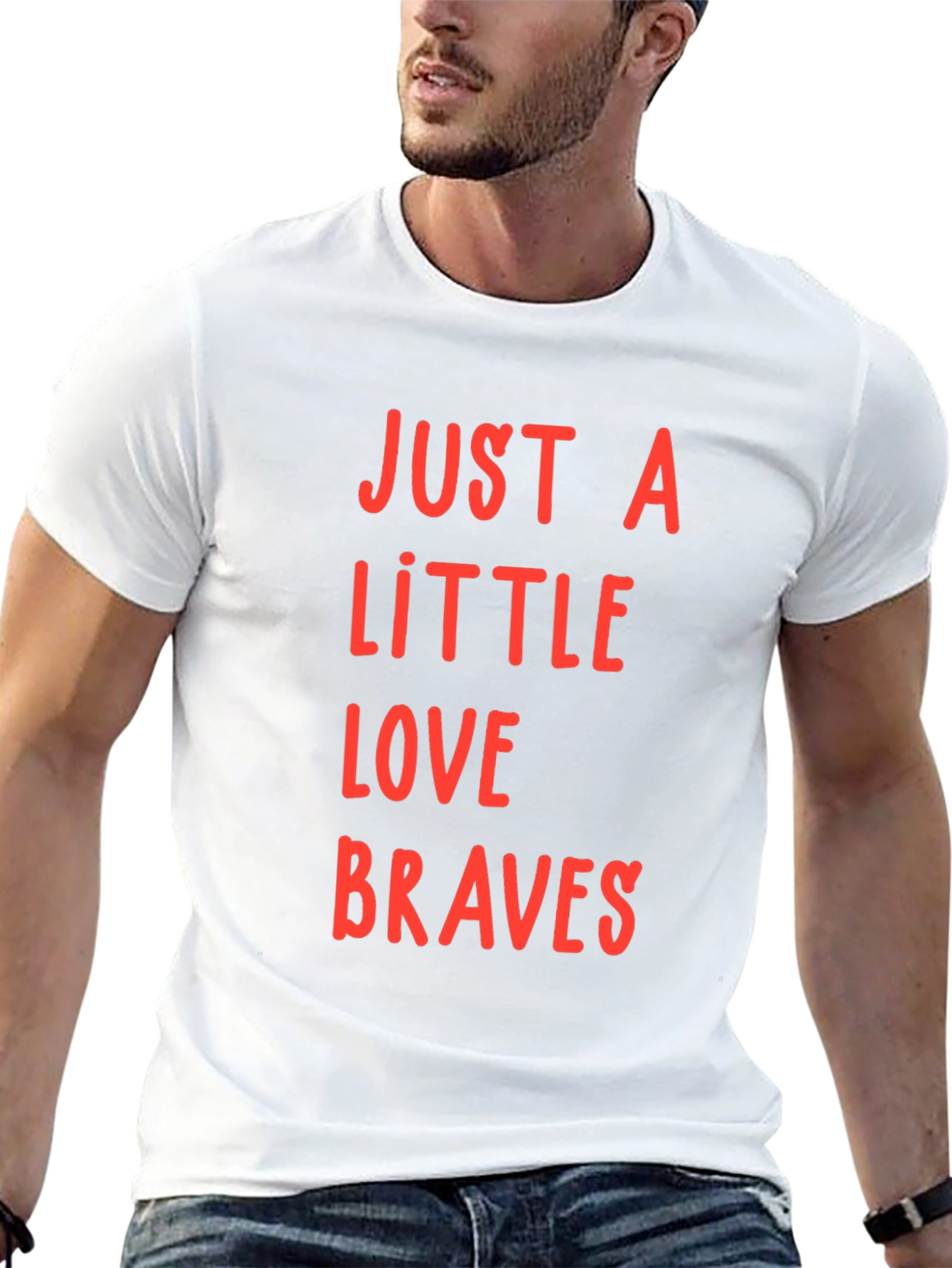 Just A Little Love Braves Black T-Shirt