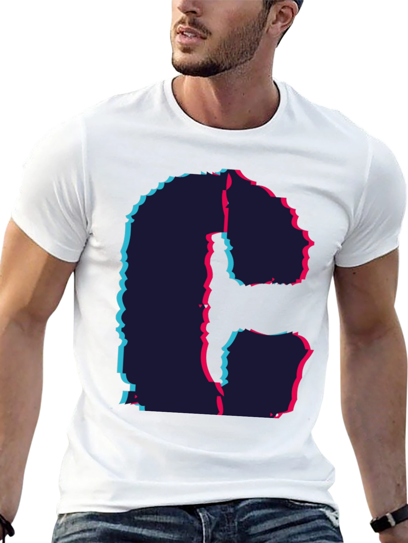 Glitch Letter T-Shirt - Modern Graphic Tee