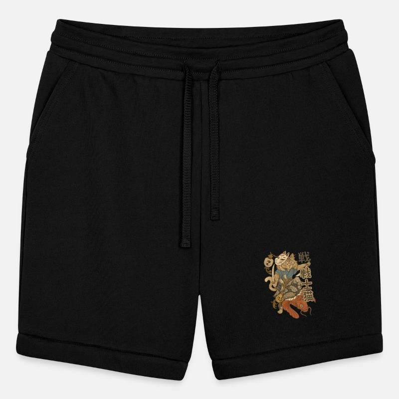 Warrior Cat with Koi and Japanese Symbols