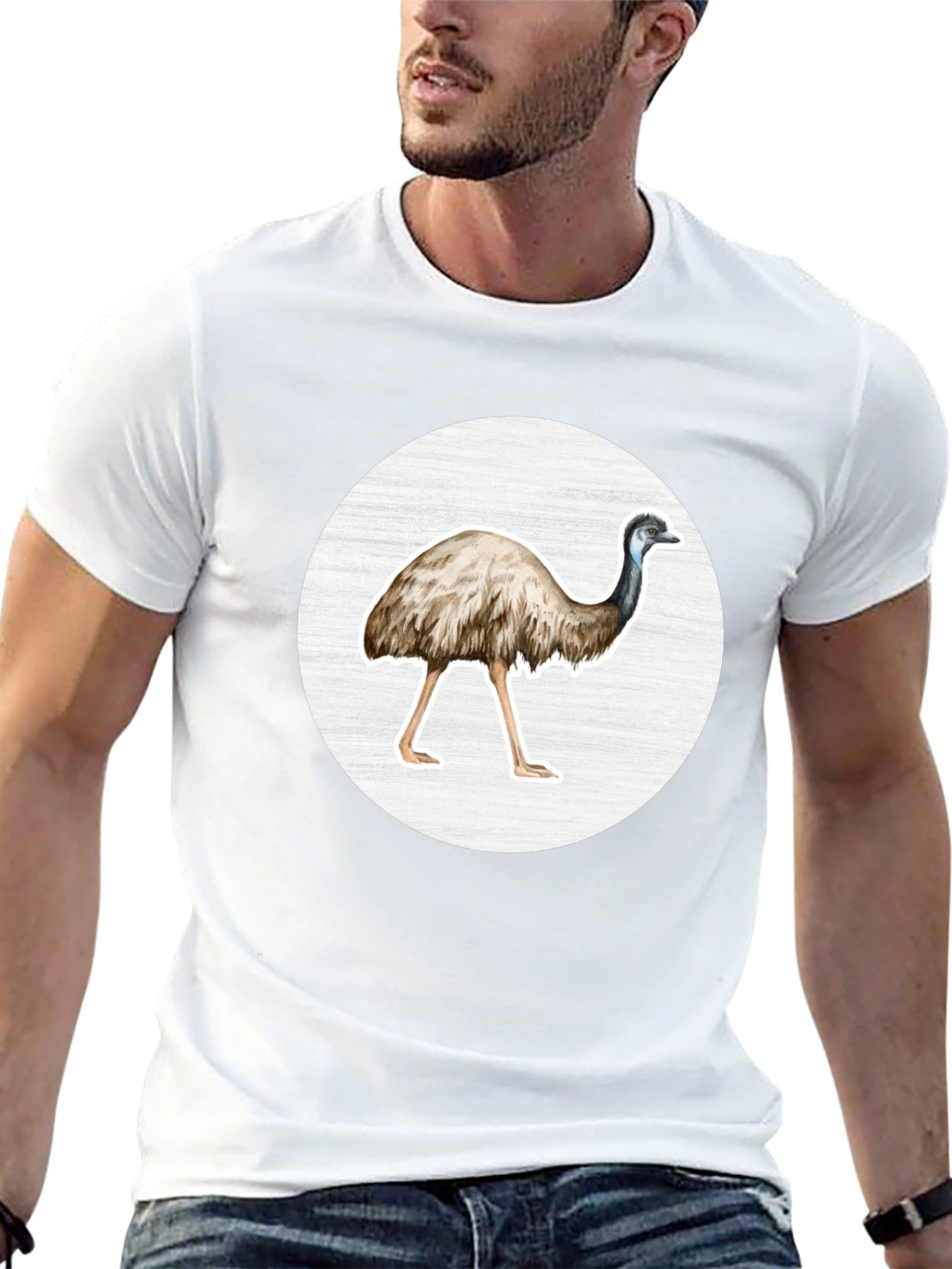 Emu Graphic Tee - Stylish Animal Print T-Shirt