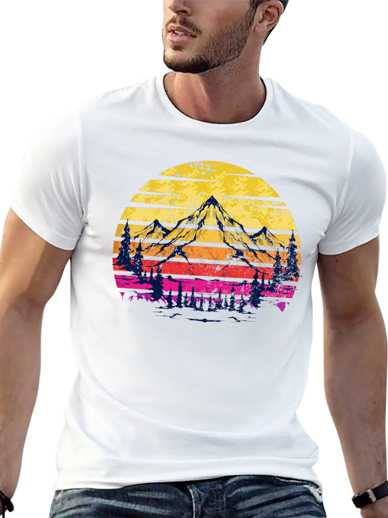 Sunset Mountain Graphic Tee - Adventure Awaits