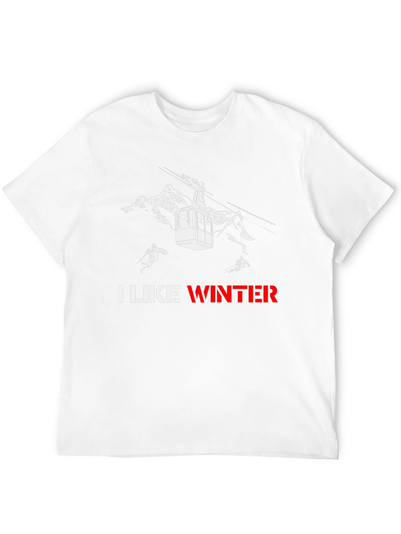 I Like Winter Graphic Tee - Black Cotton Blend
