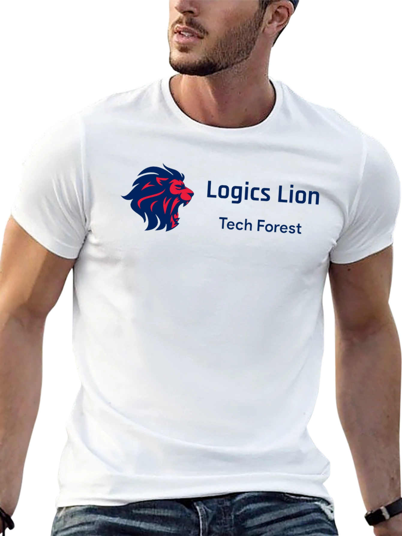 Logics Lion Tech Forest Black T-Shirt