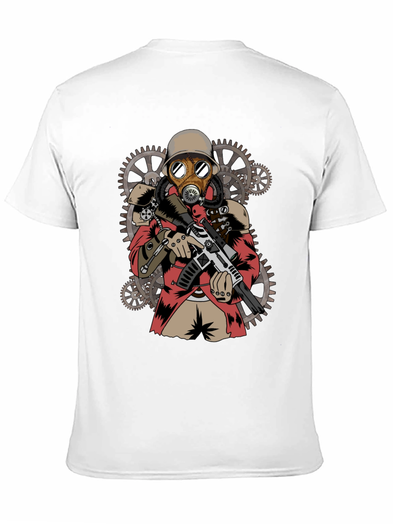 Steampunk Gas Mask Soldier Graphic T-Shirt