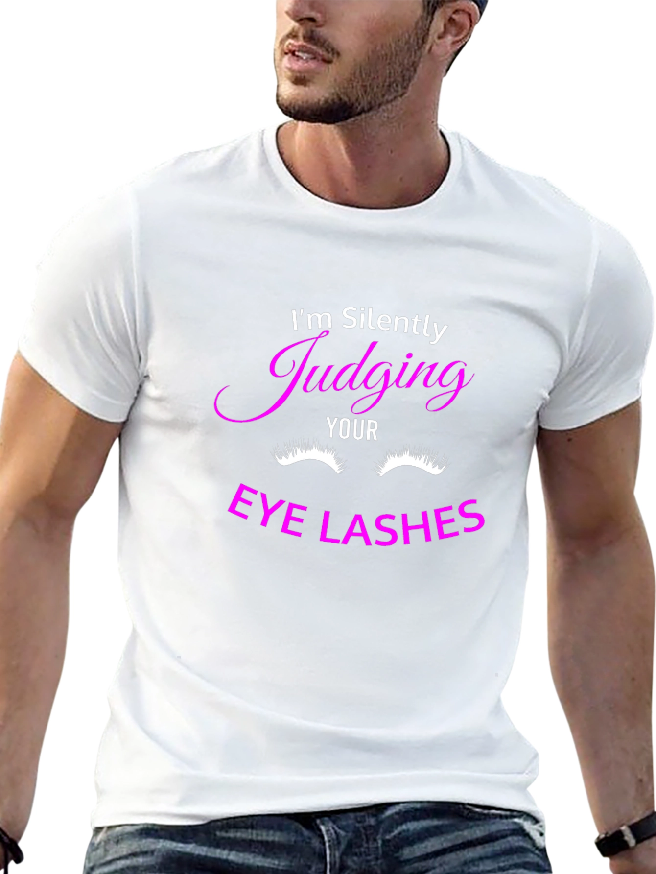 Funny Eyelash Judging Graphic Tee
