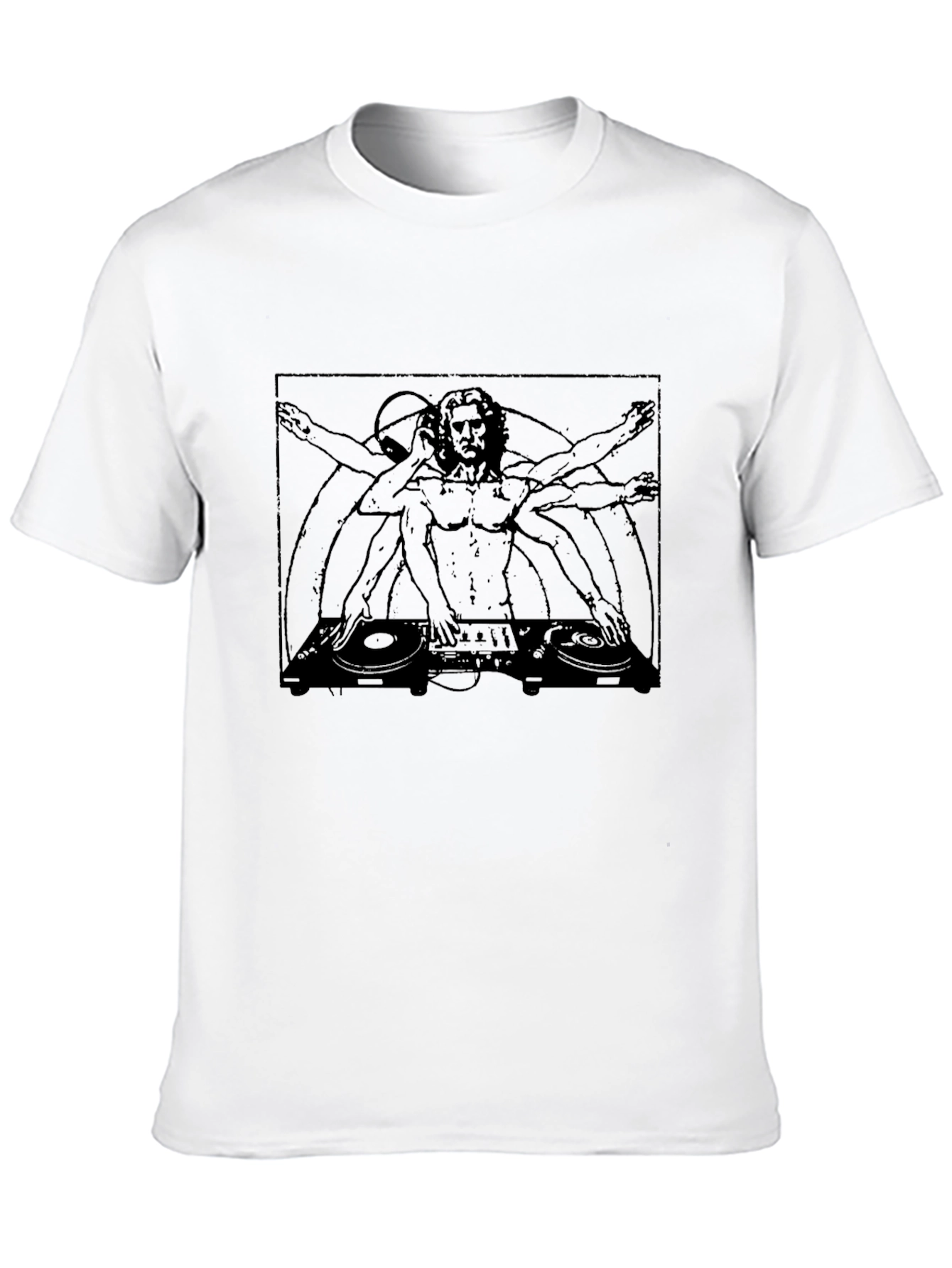 DJ Vitruvian Man Black T-Shirt
