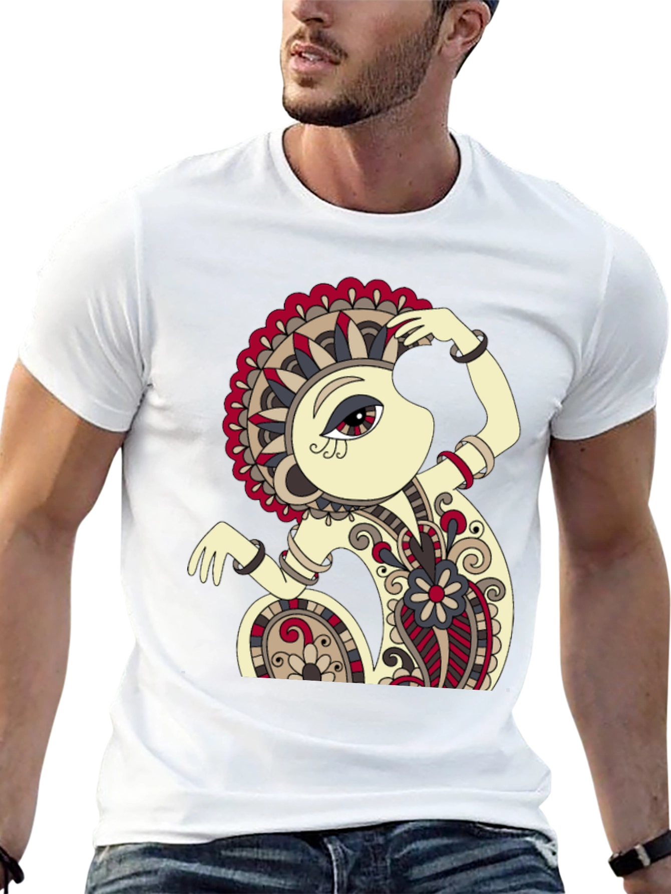 Abstract Monkey Art Black T-Shirt