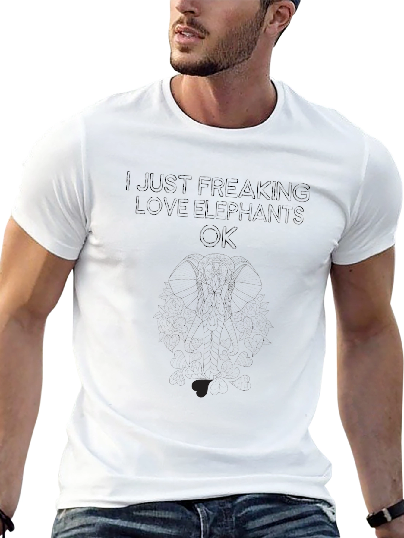 Elephant Lover Black Tee - Soft Comfort