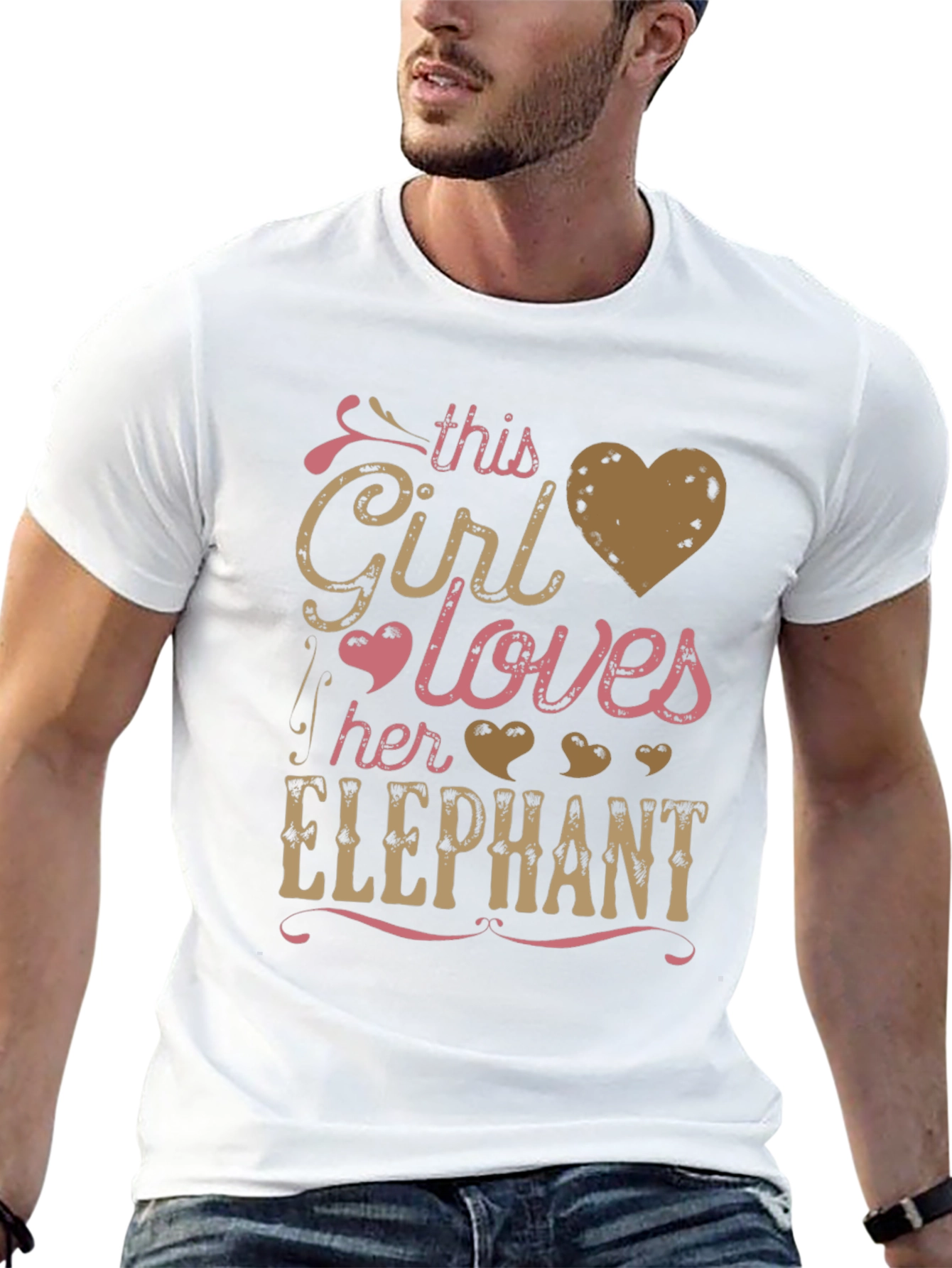 This Girl Loves Her Elephant Graphic T-Shirt