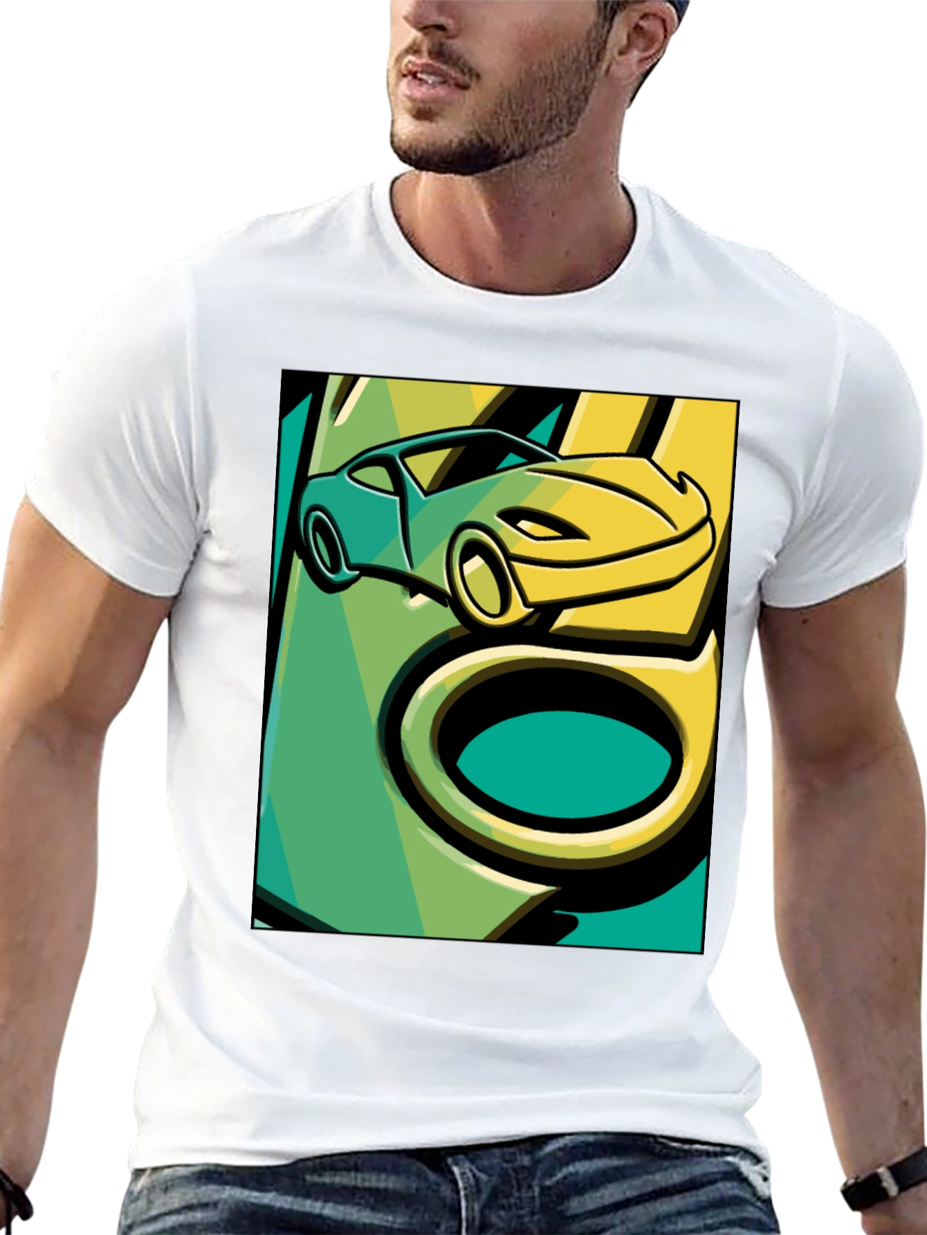 Cool Car Graphic Tee - Stylish Black T-Shirt