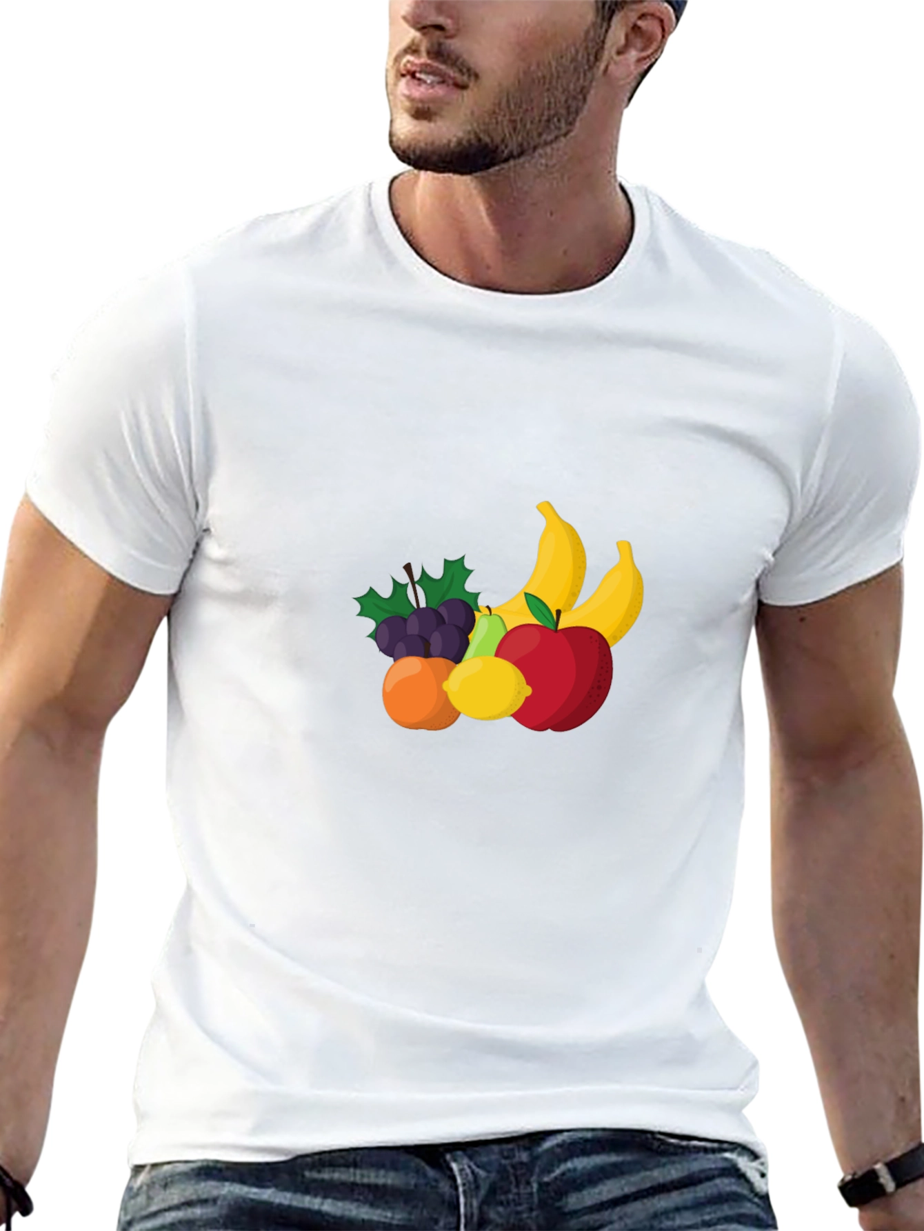 Fruit Design Black T-Shirt